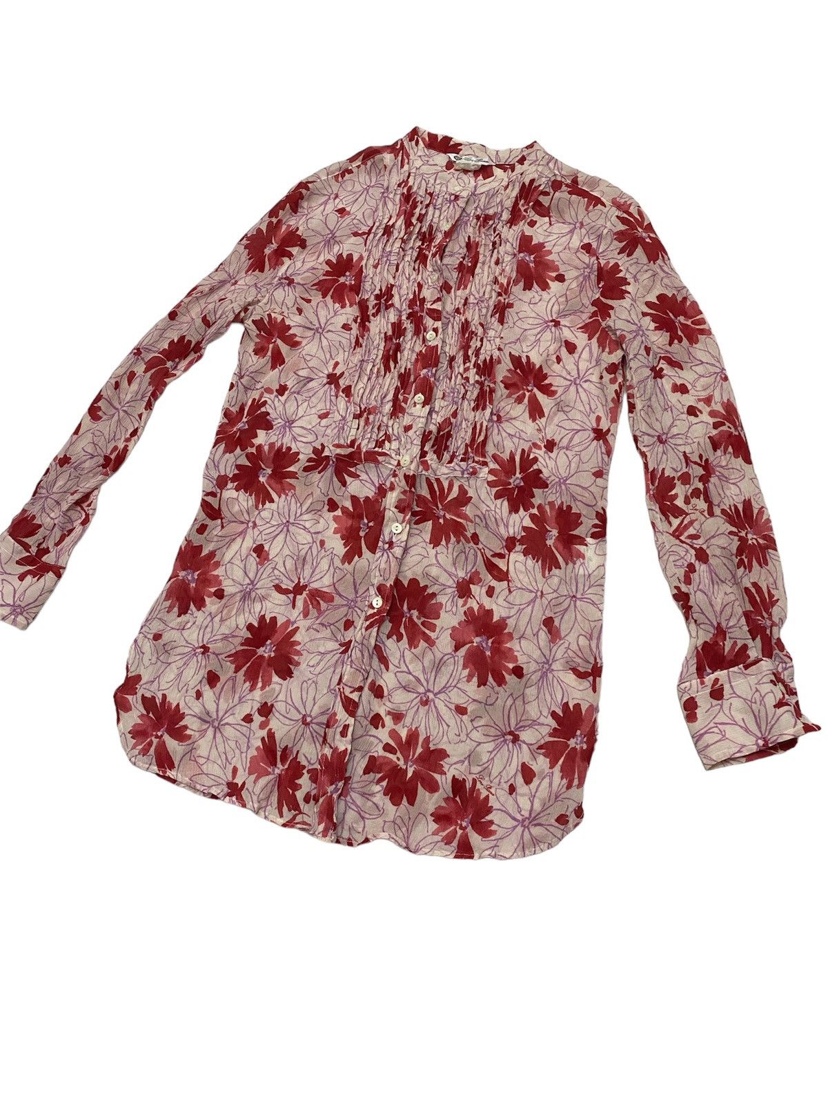 Loro Piana 🔥🔥💰💰Loro Piana red floral pleated Size M / US 6-8 / IT 42-44 - 3 Thumbnail
