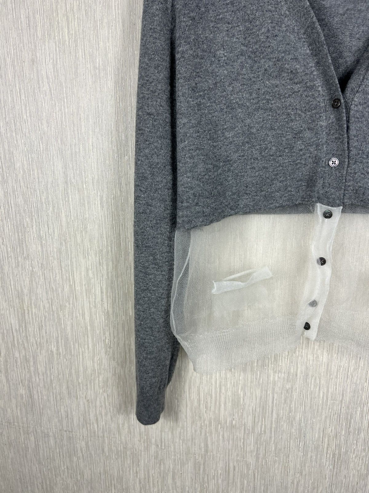 Marc Jacobs Marc Jacobs wool cashmere knit transparent cardigan sweater Size L / US 10 / IT 46 - 6 Thumbnail
