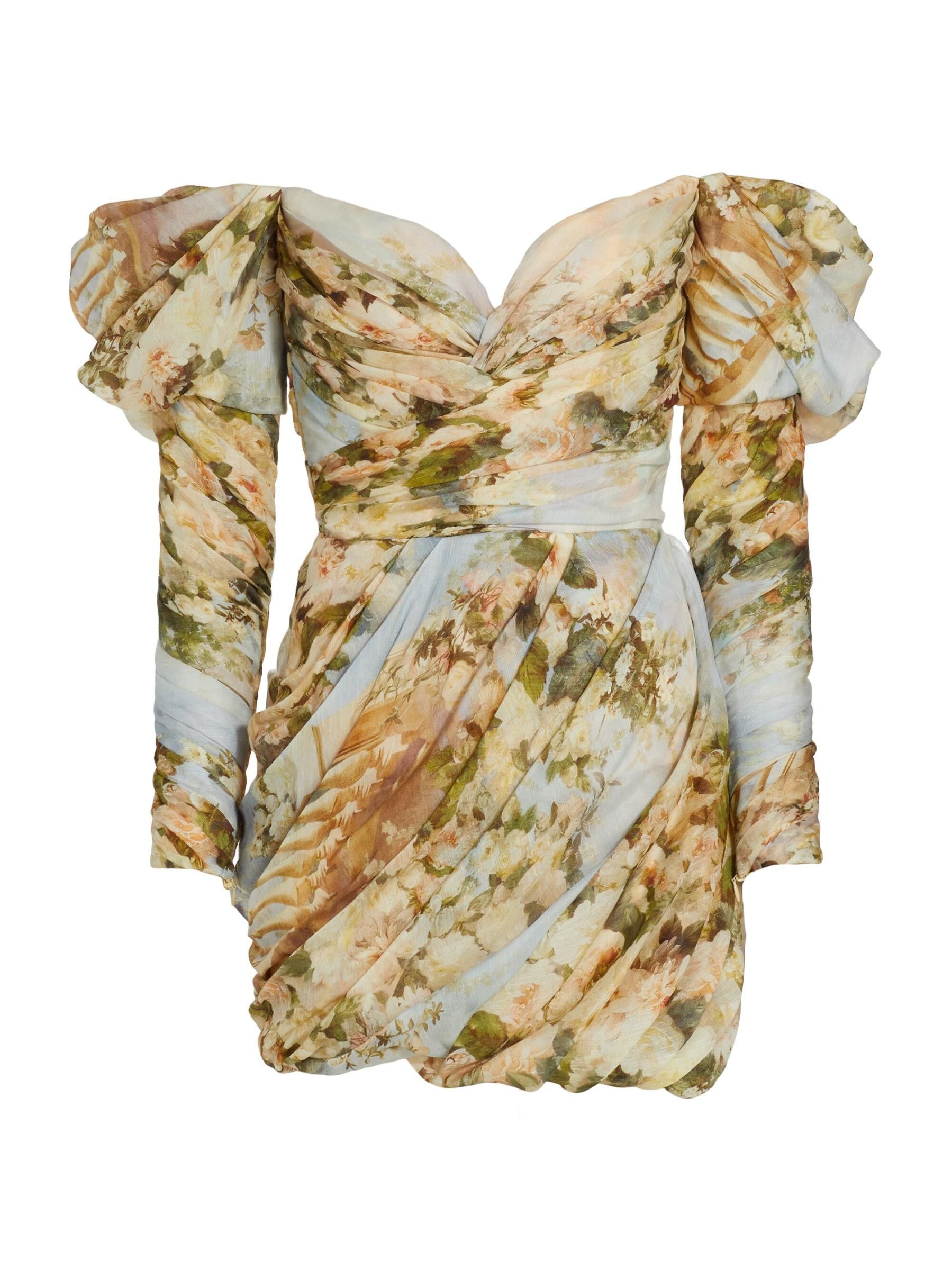 Zimmermann oc11z0225 Luminosity Drape Mini Dress in Multicolor Size L / US 10 / IT 46 - 1 Thumbnail