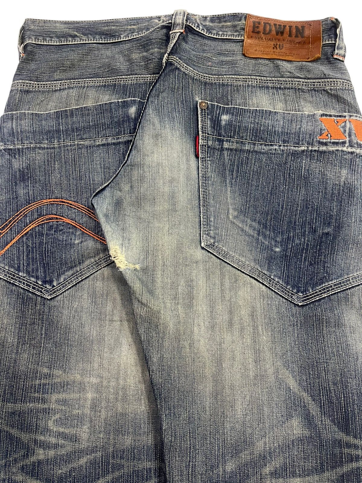 Edwin Edwin XV Exclusive Vintage Faded Wash Distress Baggy Jeans Size US 36 / EU 52 - 6 Thumbnail