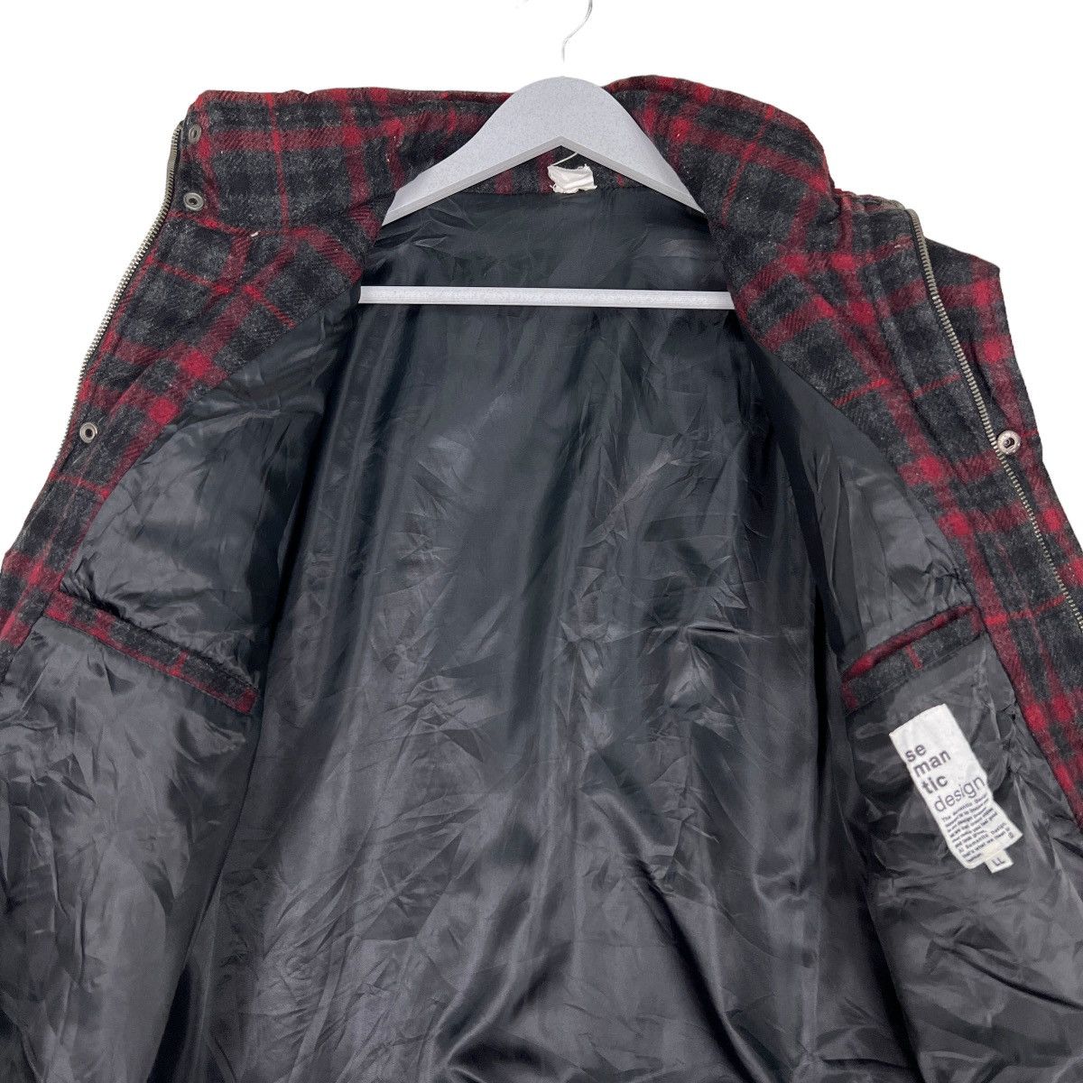 Japanese Brand 🔥 SEMANTIC DESIGN WOOL PLAID ZIPPER JACKET Size US M / EU 48-50 / 2 - 12 Thumbnail