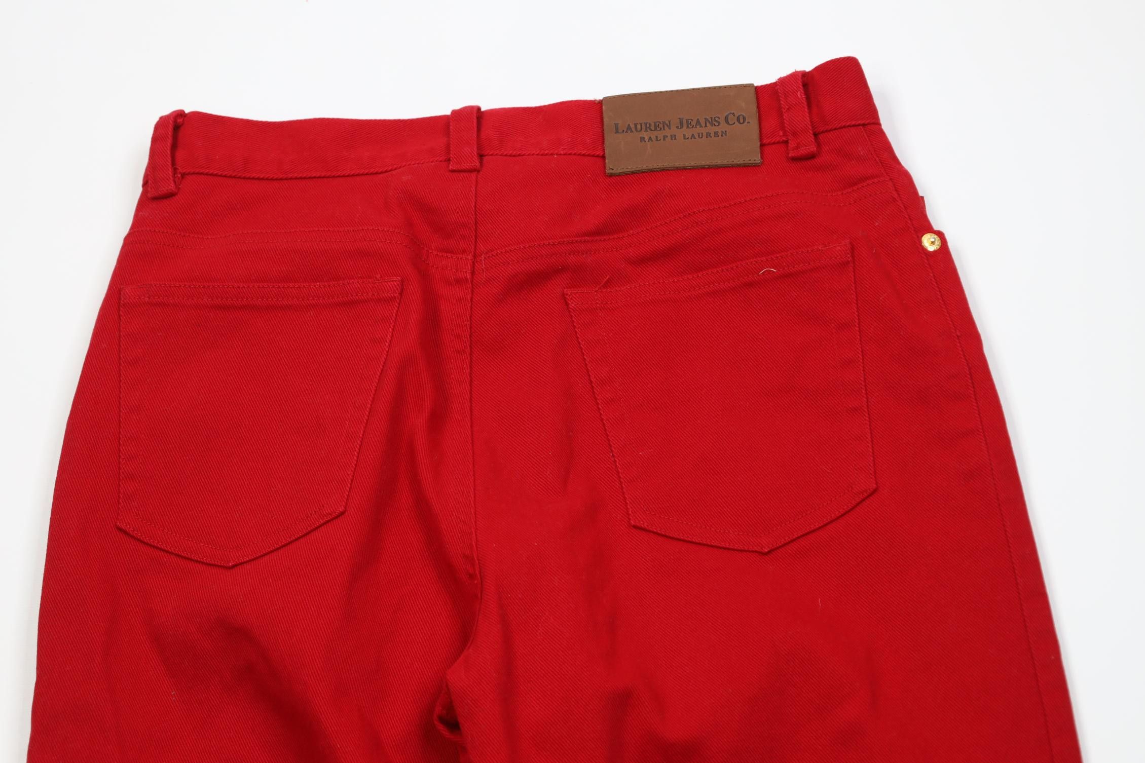 Polo Ralph Lauren Vintage 90s Ralph Lauren Straight Leg Denim Jeans Red Size 28" / US 6 / IT 42 - 10 Thumbnail