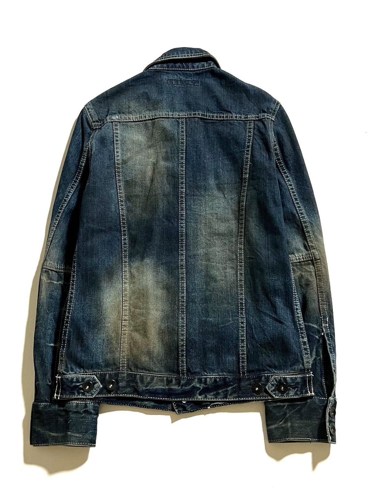 GOSTAR DE FUGA FUGA Mud Dye Distressed Denim Jacket vkei Archive 00s y2k Size US XS / EU 42 / 0 - 12 Thumbnail