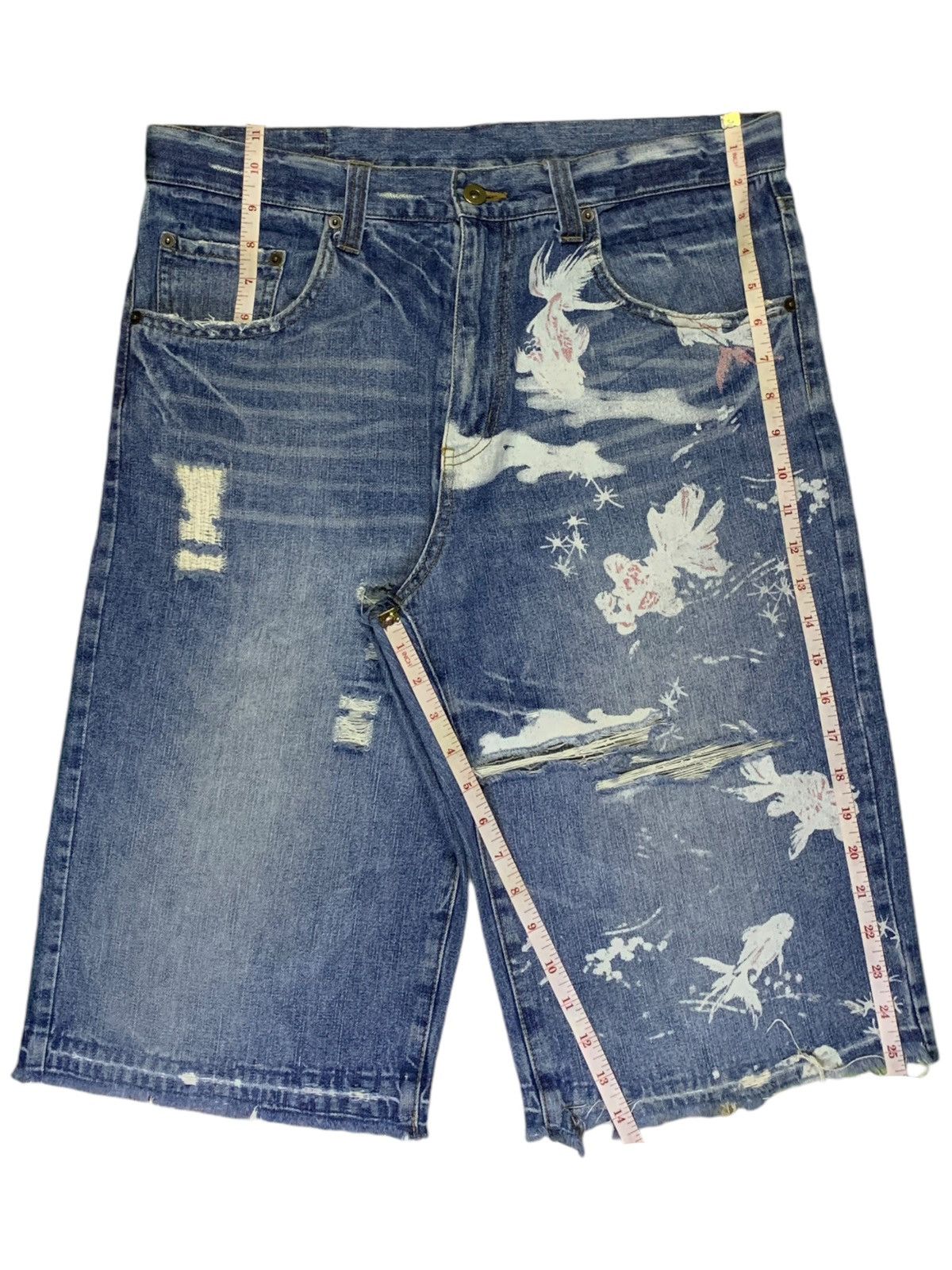 Japanese Brand Vintage Japanese Brand Sugoi Koi Fish Baggy Jean Shorts Size US 35 - 17 Thumbnail