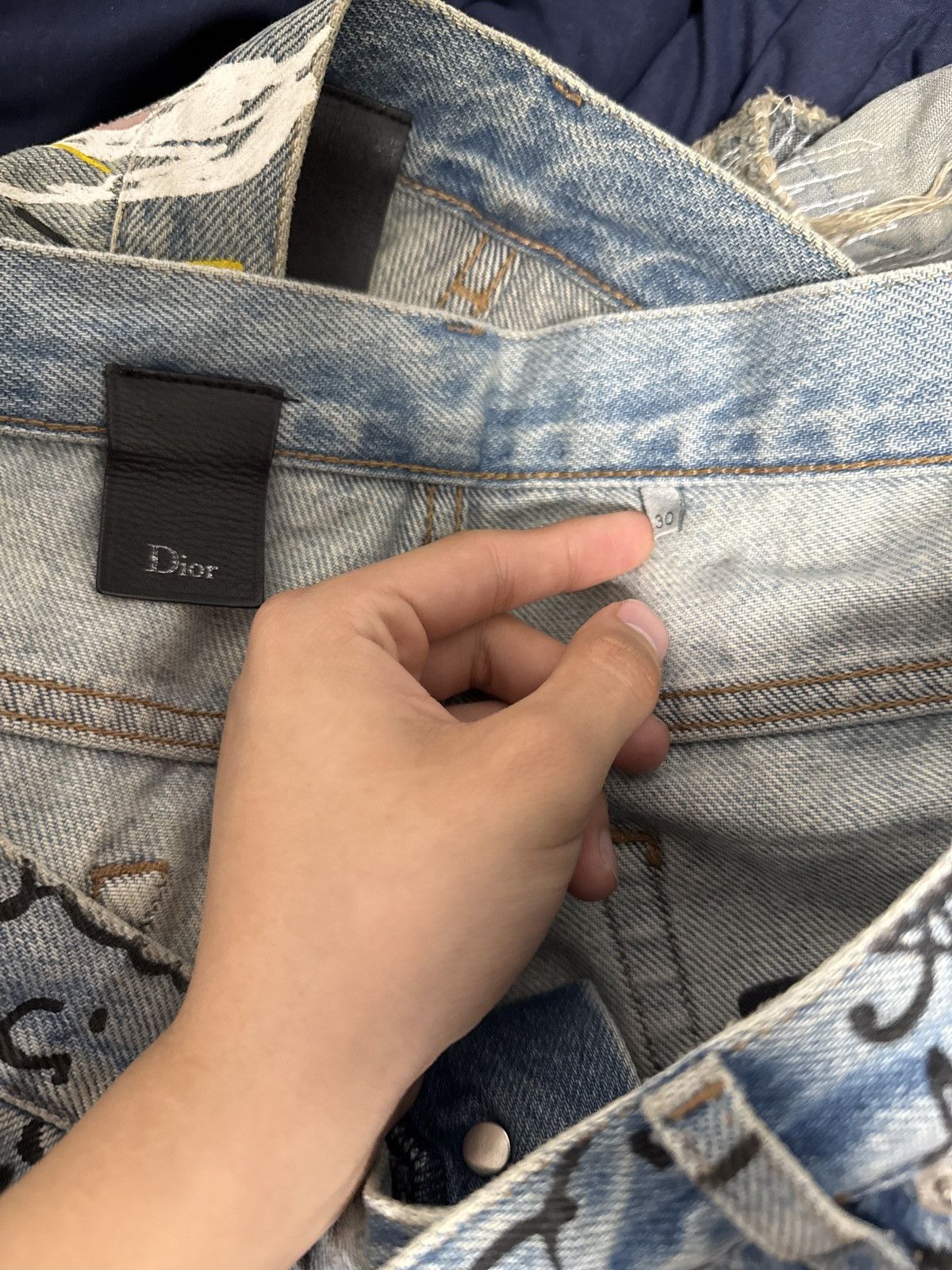 Dior × Kris Van Assche Dior SS15 Script and Scribble Denims Size US 31 - 10 Thumbnail