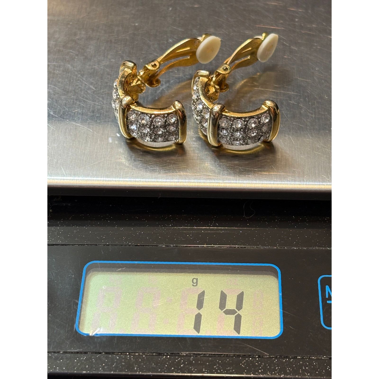 Other Vintage Rhinestone Clip On Earrings Gold Tone 1980s UNSIGNED Size ONE SIZE - 5 Thumbnail