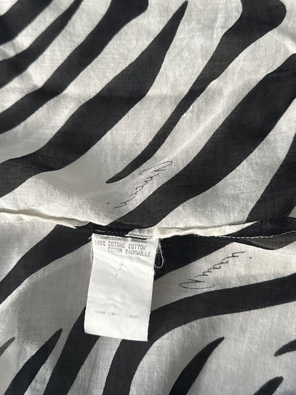 Gucci by Tom Ford S/S 1996 Zebra Print Sheer Blouse