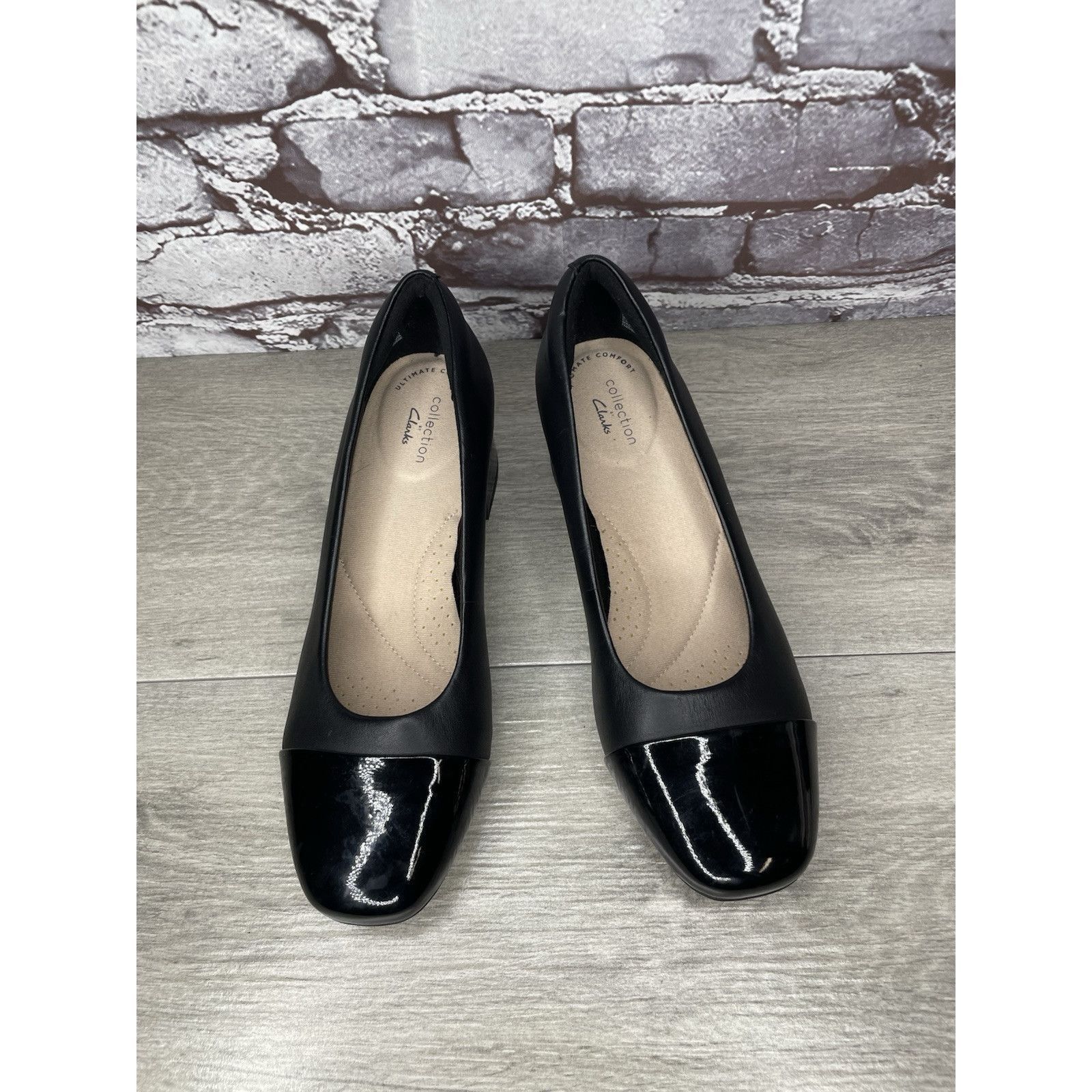 Clarks Clarks Marilyn Black Leather Patent Cap Toe Pump Heels Shoes Size US 8 / IT 38 - 13 Thumbnail