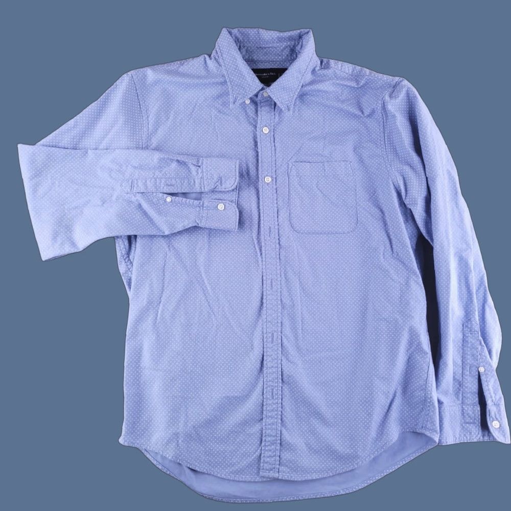Abercrombie & Fitch VINTAGE Abercrombie Shirt Mens XL Blue Oxford Long Sleeve Button Micro Print Cotton Size US XL / EU 56 / 4 - 1 Thumbnail