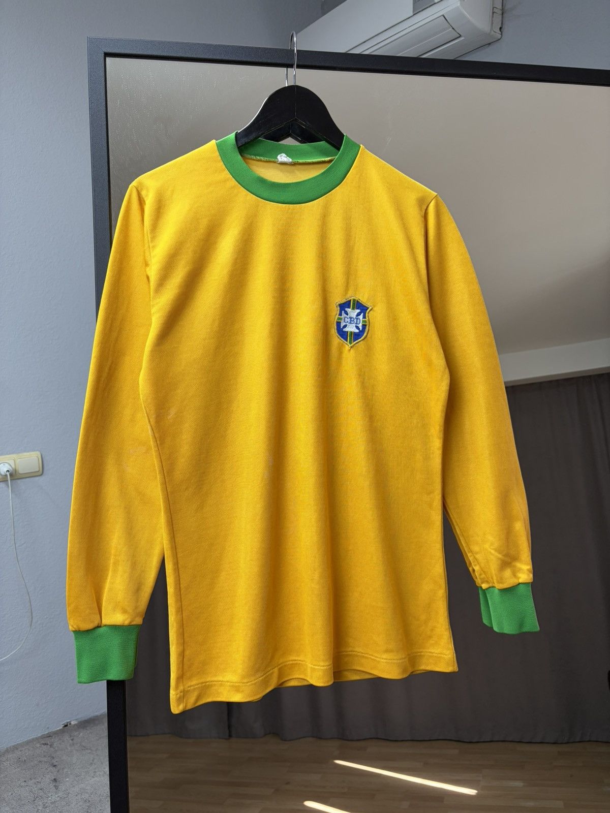 Erima Vintage Erima Brazil Long Sleeve Jersey 1980s Football Shirt Size US M / EU 48-50 / 2 - 1 Thumbnail