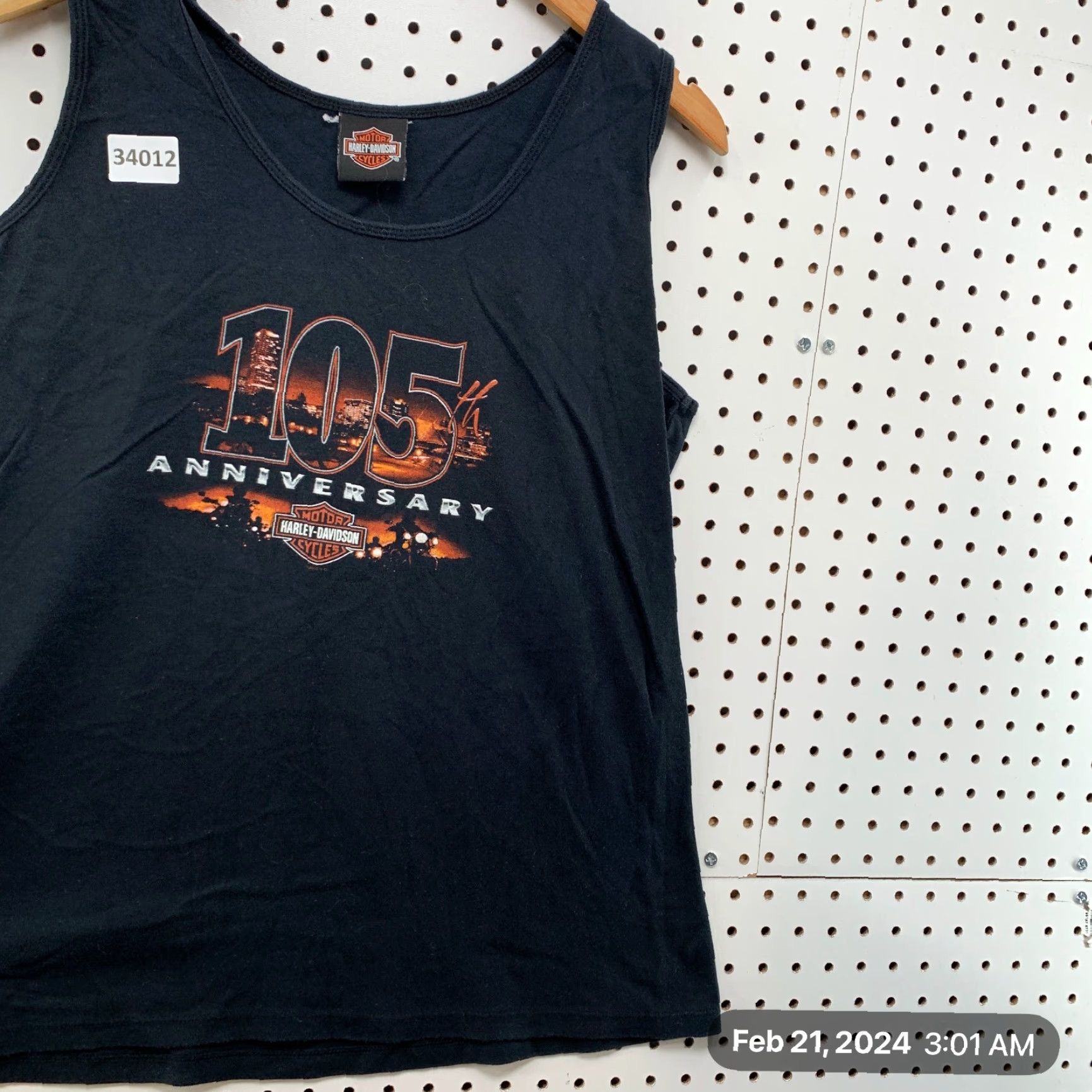 Harley Davidson VINTAGE Harley-Davidson Tank Top Womens L Black Motorcycle 18.5x25 Wisconsin Large Tank Top Sleeveless Round Neck Women Harley-Davidson Size L / US 10 / IT 46 - 4 Thumbnail