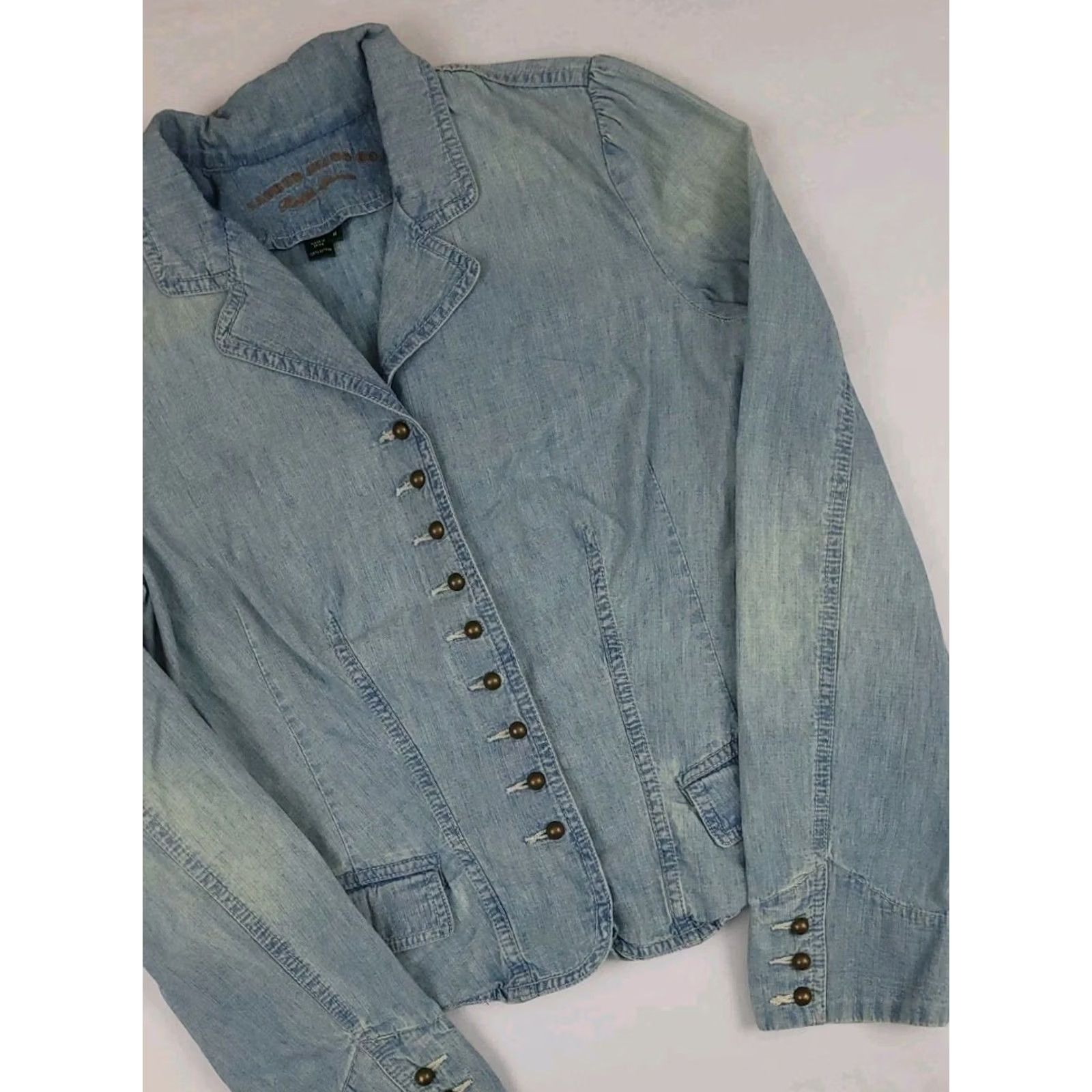 Ralph Lauren VINTAGE Ralph Lauren Chambray Denim Button Jacket RL Jeans Women's M Lightweight Blue Shirt/ Jacket Size 32" / US 10 / IT 46 - 3 Thumbnail
