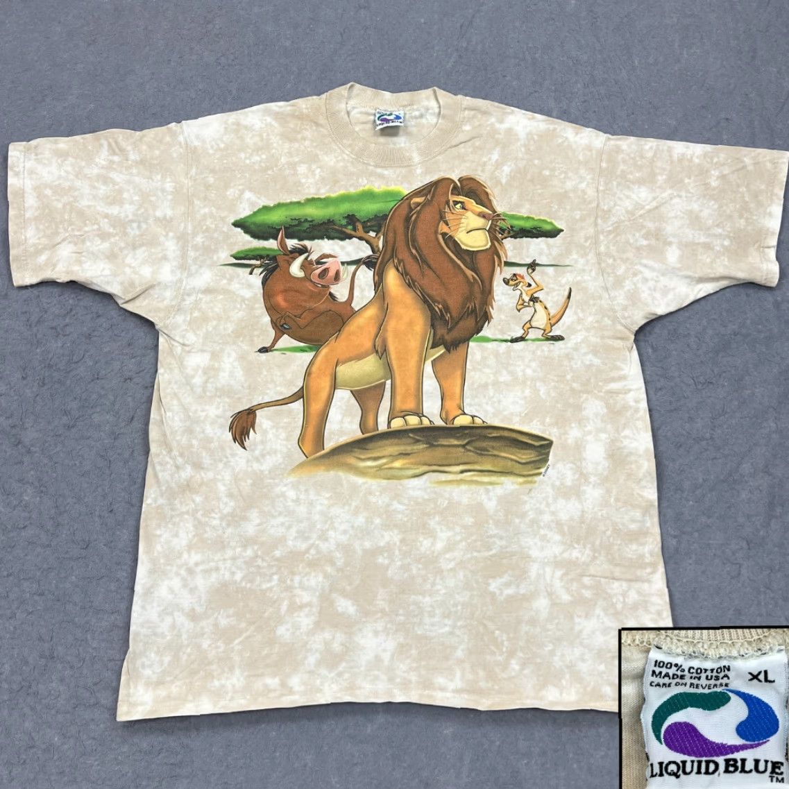 Liquid Blue VINTAGE Liquid Blue Disney Simba T-Shirt Men's XL USA Made Graphic Print Lion King 90s Disney Theme Boys Mens Size US XL / EU 56 / 4 - 2 Thumbnail