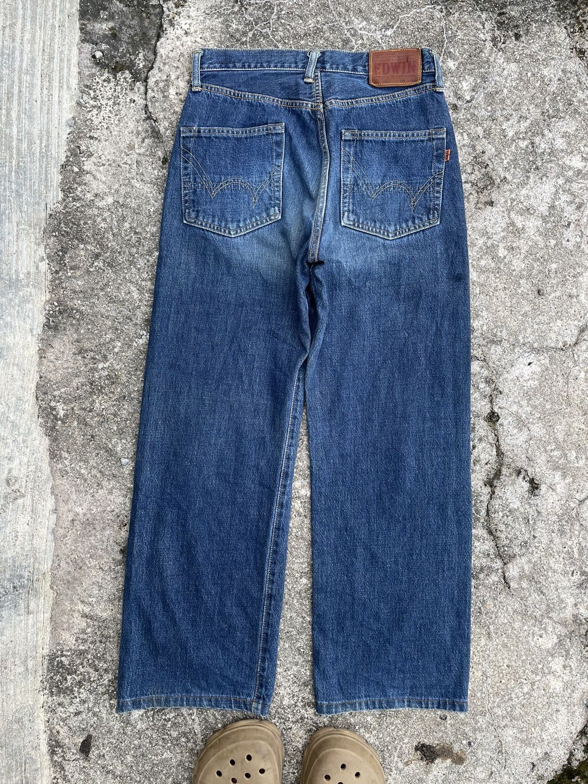 Edwin Vintage Rare Button Edwin 505 Selvedge (J23-11) Size US 28 / EU 44 - 2 Thumbnail