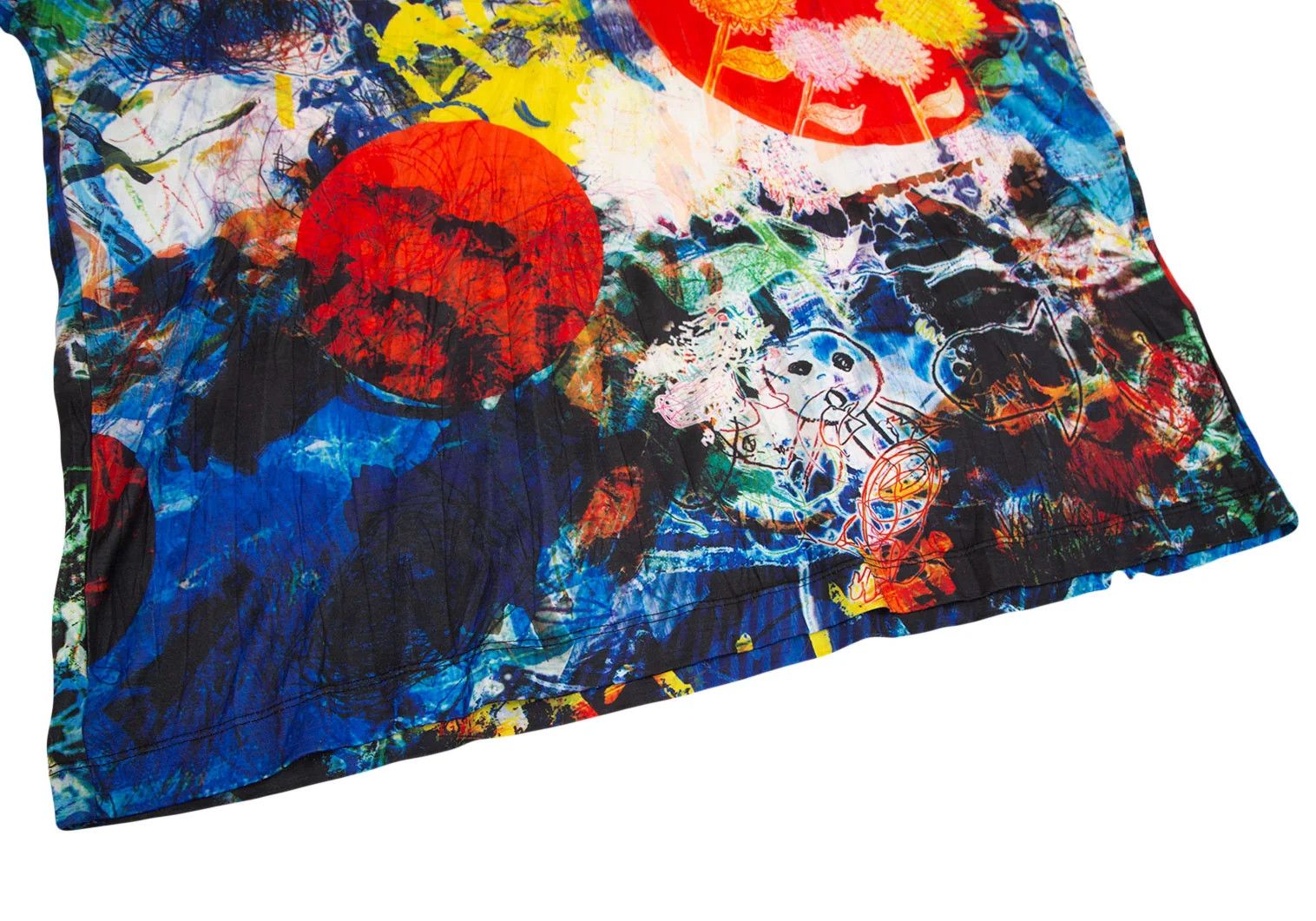 Issey Miyake Graphic Print Pleats T-Shirt in Blue Multi Color Size US M / EU 48-50 / 2 - 5 Thumbnail