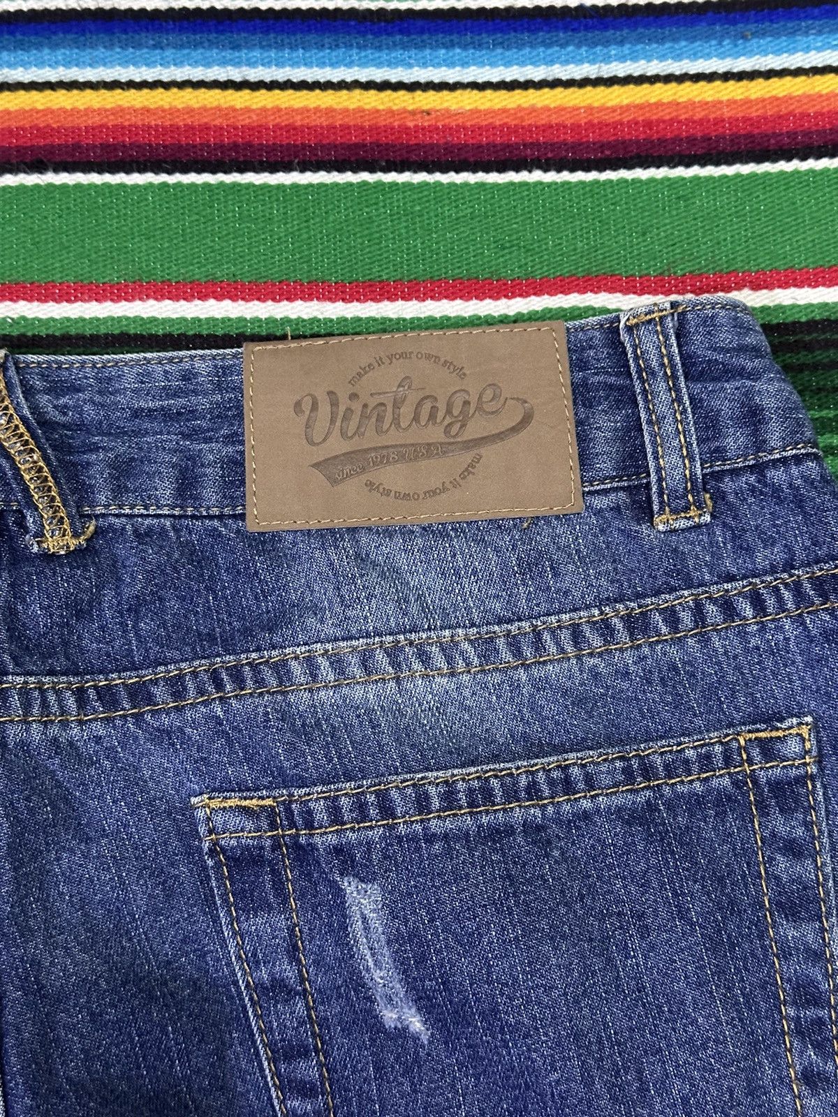 If Six Was Nine 💥Patchwork💥 Denim Vintage Crazy Design 💥 Size US 28 / EU 44 - 4 Thumbnail
