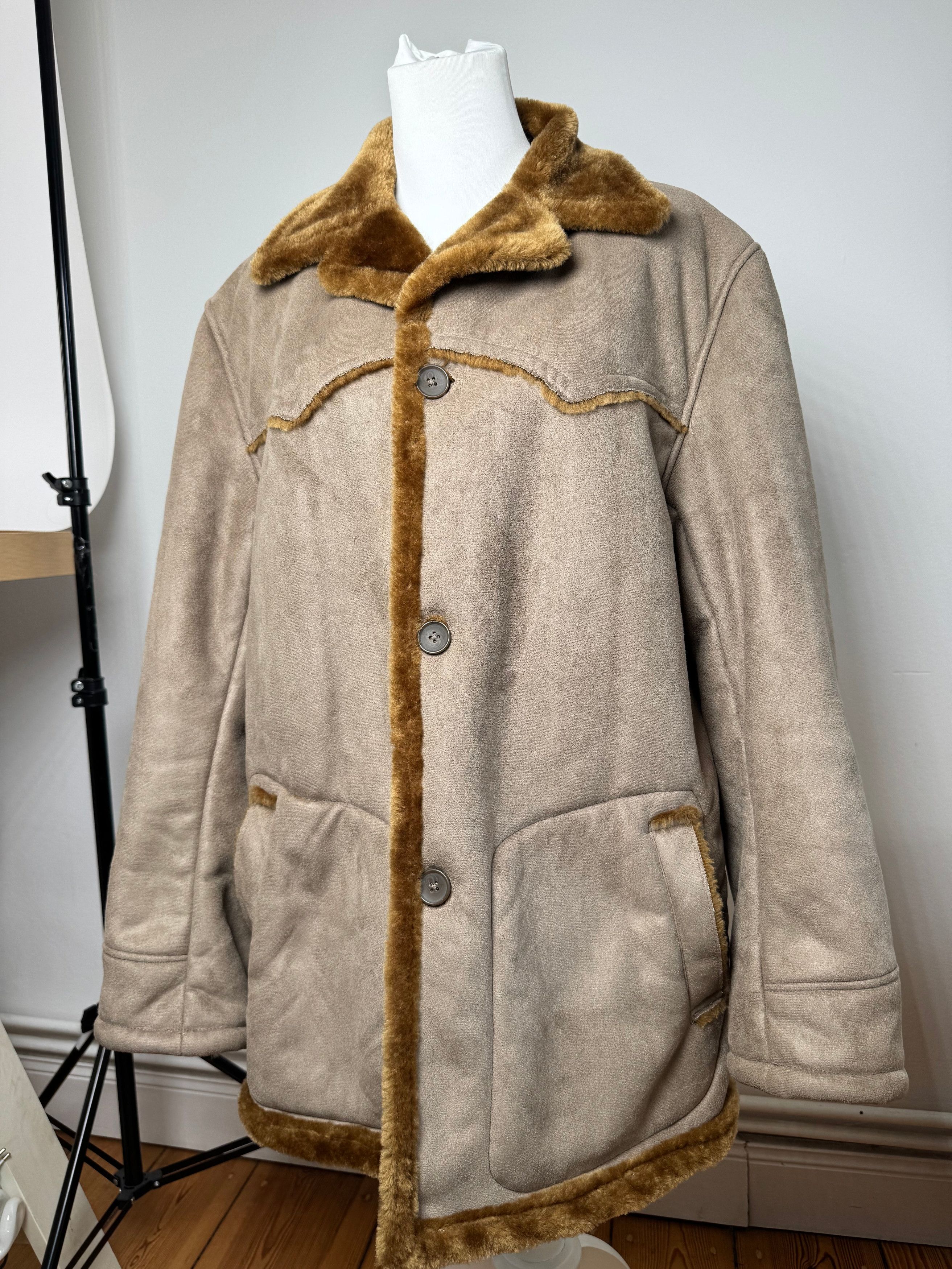Kansai Yamamoto Vintage fur coat L grey brown Size L / US 10 / IT 46 - 1 Thumbnail