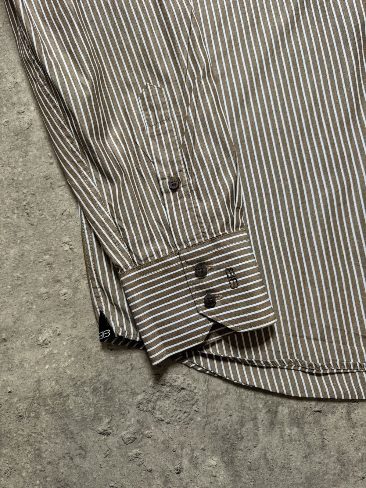 Balenciaga Vintage Balenciaga Striped Button Up Shirt Size US L / EU 52-54 / 3 - 8 Thumbnail
