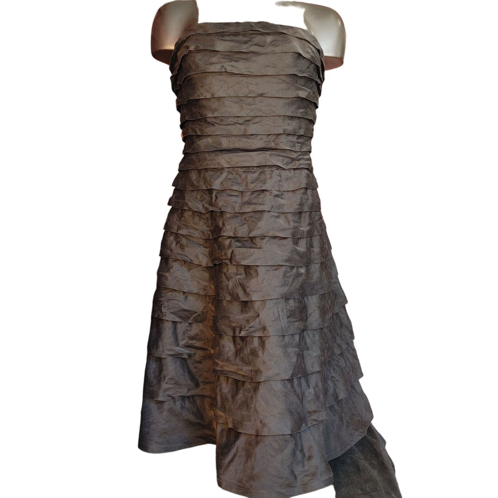 Other Carmen Marc Valvo Women's Black Boat Neck Sleeveless Ruffled Size M / US 6-8 / IT 42-44 - 1 Thumbnail