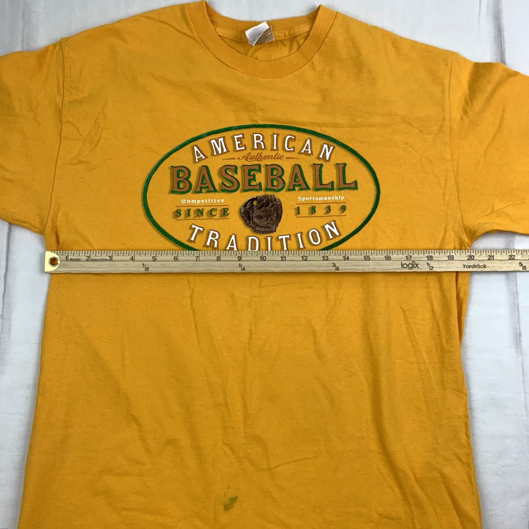 Vintage Vintage American Tradition Baseball T Shirt Adult Large Yellow Sports USA Y2K Size US L / EU 52-54 / 3 - 7 Thumbnail