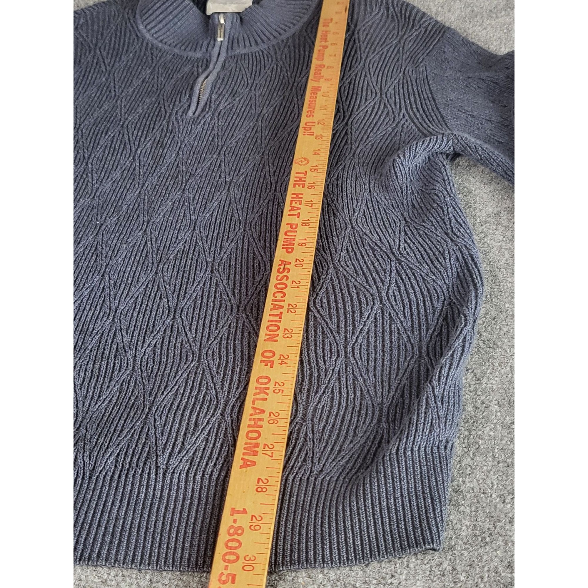 Tommy Bahama Tommy Bahama Cotton Dark Gray‎ 1/4 Zip Knit Sweater Men Size Size US L / EU 52-54 / 3 - 5 Thumbnail