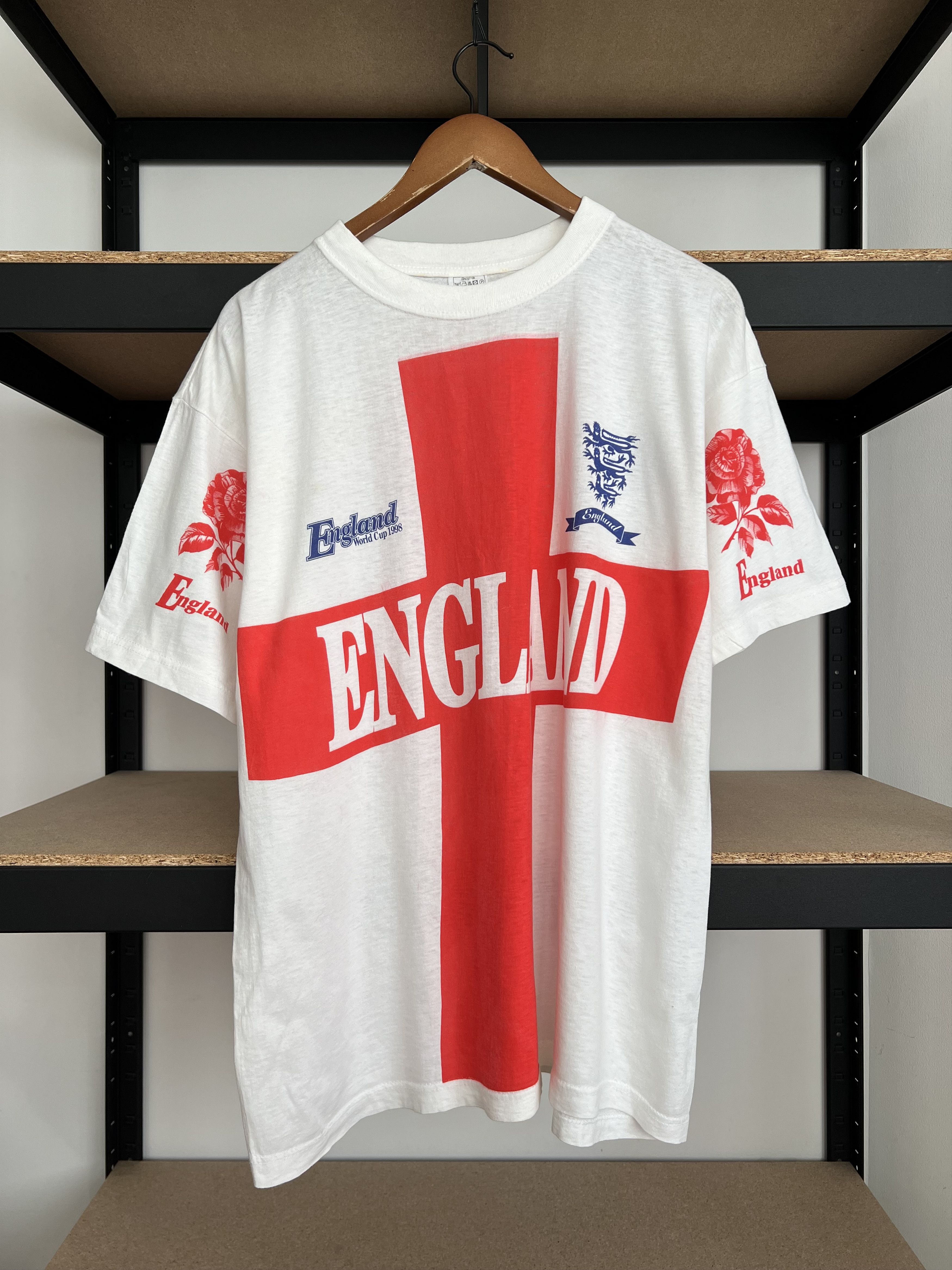Vintage Vintage 1998 England World Cup 1998 Soccer Rugby T-shirt Size US XL / EU 56 / 4 - 1 Thumbnail