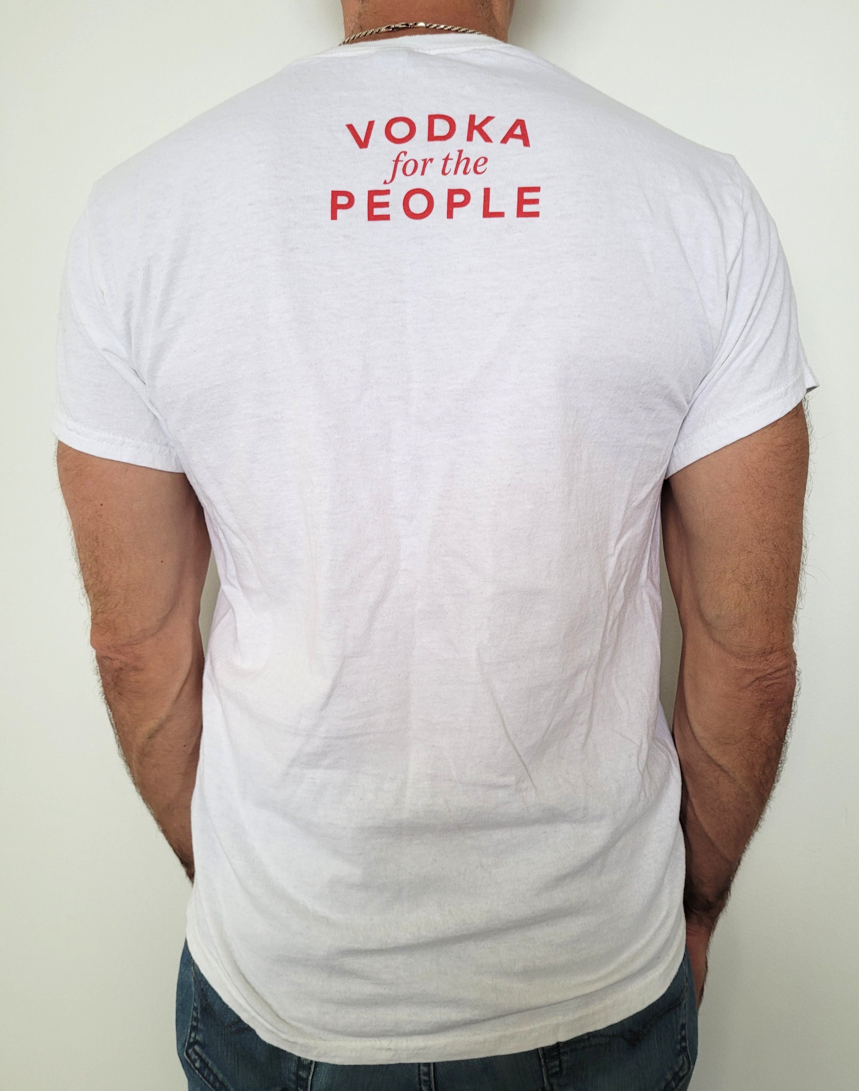 Gildan Smirnoff “Vodka for the People” Promo T-Shirt White Red Logo Size US M / EU 48-50 / 2 - 2 Thumbnail