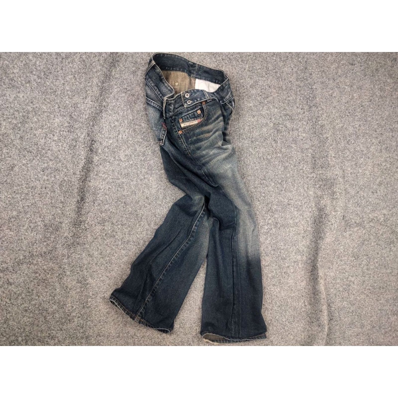Diesel Vintage Diesel cherock jeans low Rise Belted Flared bootcut dark wash Y2K Opium Size 29" - 2 Thumbnail