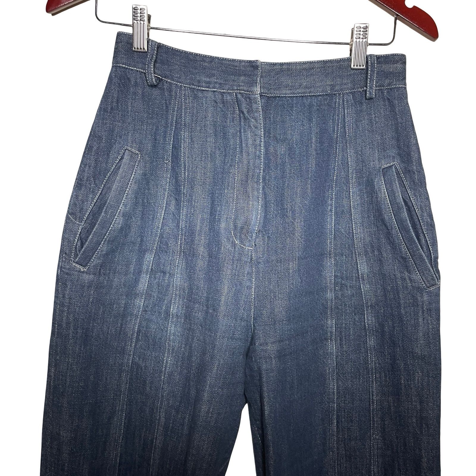 Tibi Tibi Easton Jean Denim Pants Super High Waist barrel tapered Size 27" / US 4 / IT 40 - 4 Thumbnail