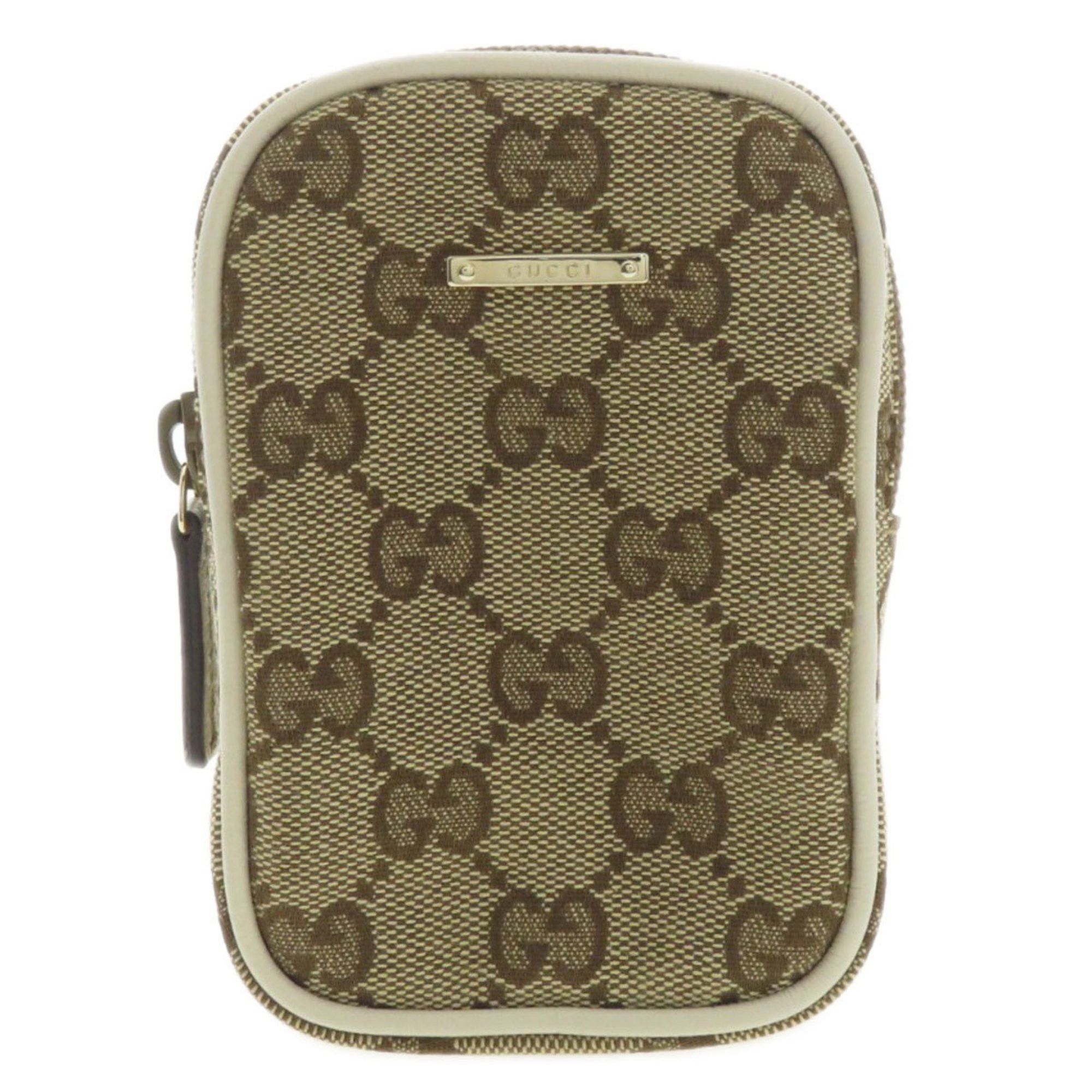image of Gucci 115249 GG Cigarette Case Leather Women's in Brown
