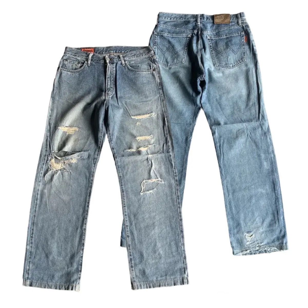 Destroy Lonely 📌 DESTROYED !! Y2K Edwin Frontier 32x30 Jeans Vintage Pants Size US 32 / EU 48 - 1 Thumbnail