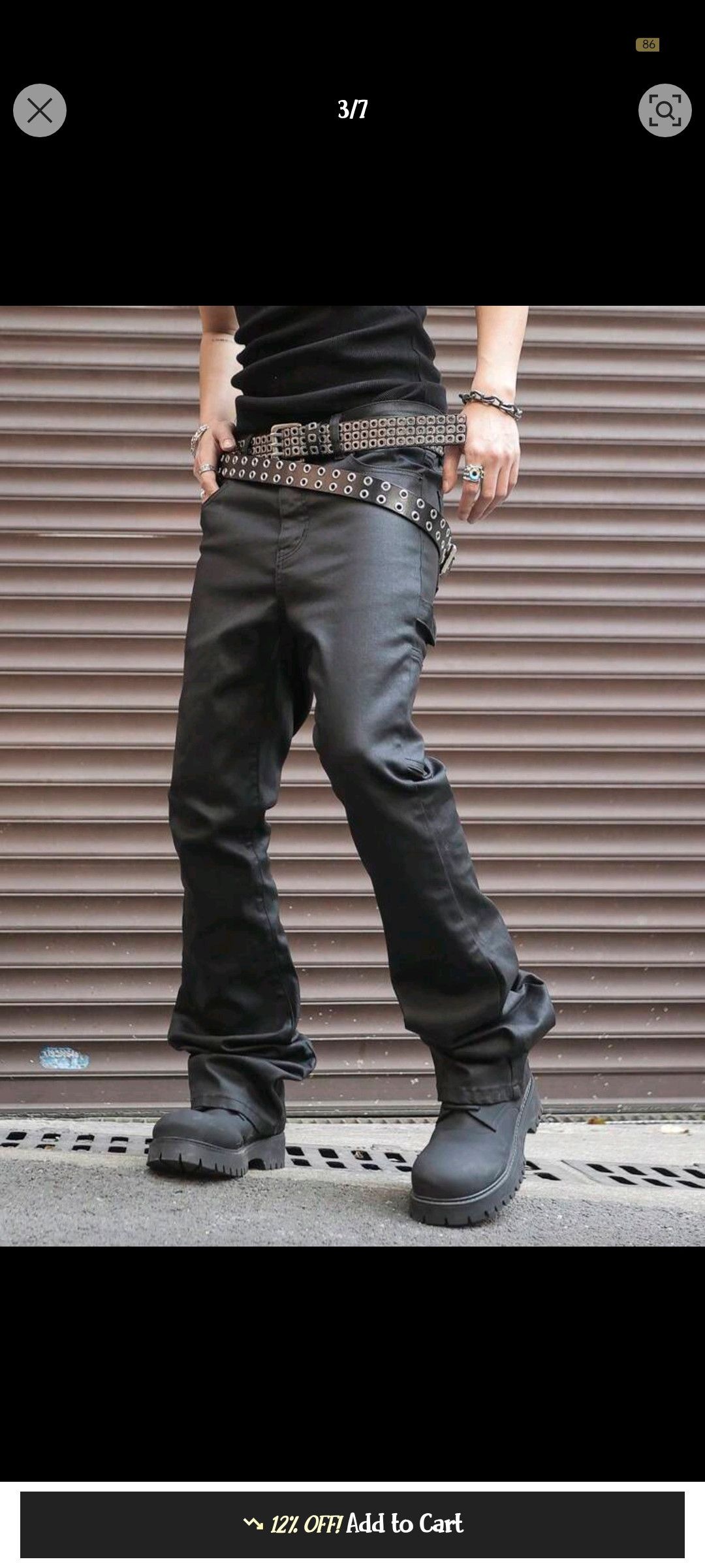 Jean Black solid simple color Jeans Size US 33 - 4 Thumbnail