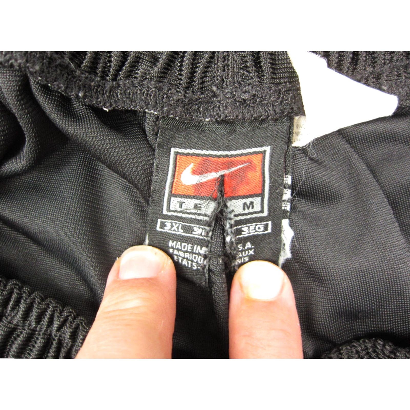 Nike VINTAGE Nike Pants Mens 3XL Black Snap Button 90s Warmup Made in USA Team Size US 39 - 7 Thumbnail