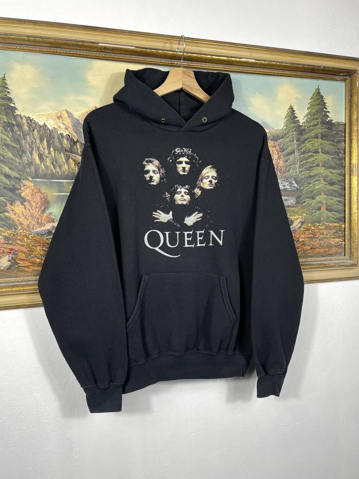 Band Tees × Vintage Queen Black Hoodie Retro Y2k 00s Loose Rock Metal Band Merch Size US S / EU 44-46 / 1 - 3 Thumbnail