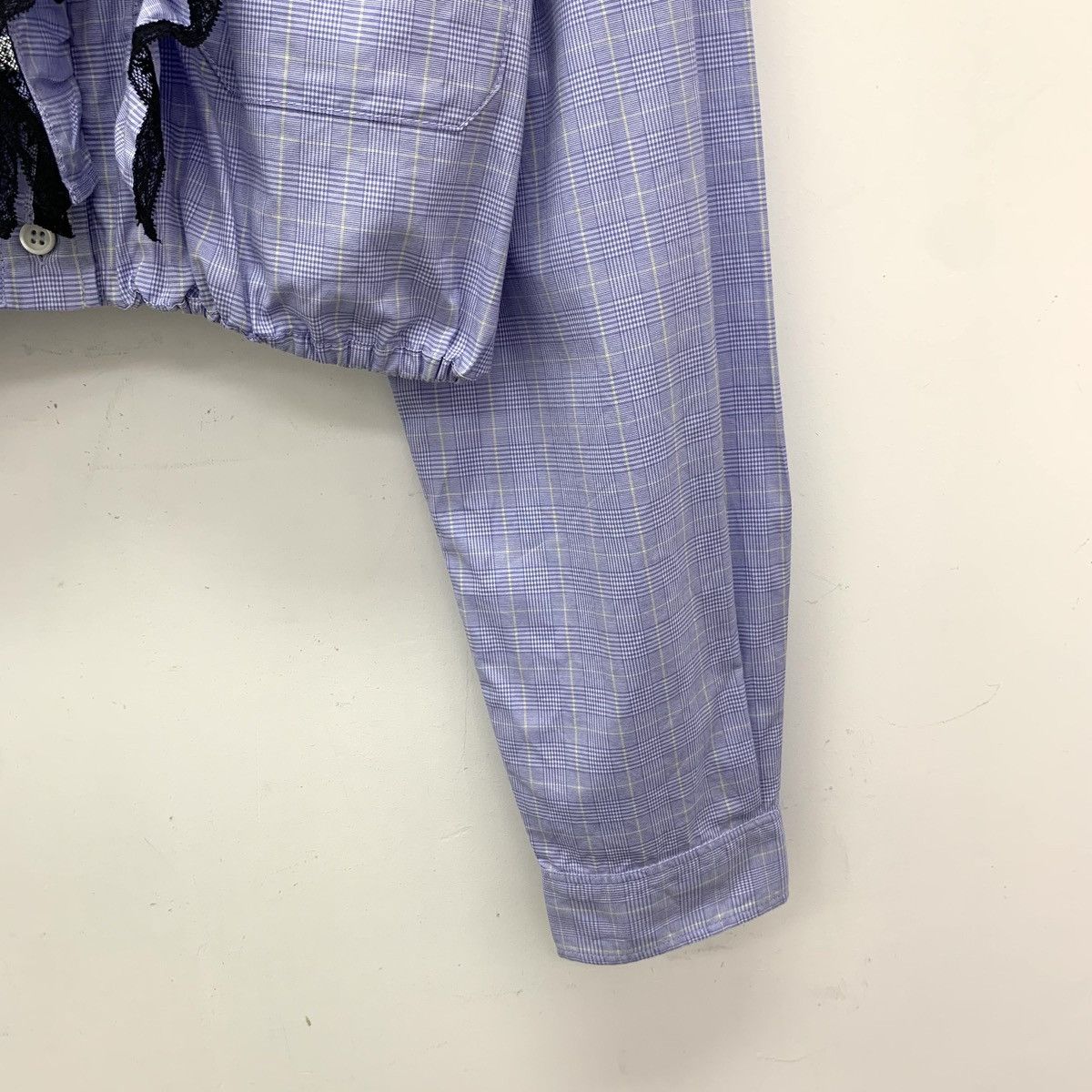 Miu Miu Miu Miu Blue Lace Monogram Embroidered Cotton Shirt Size S / US 4 / IT 40 - 4 Thumbnail