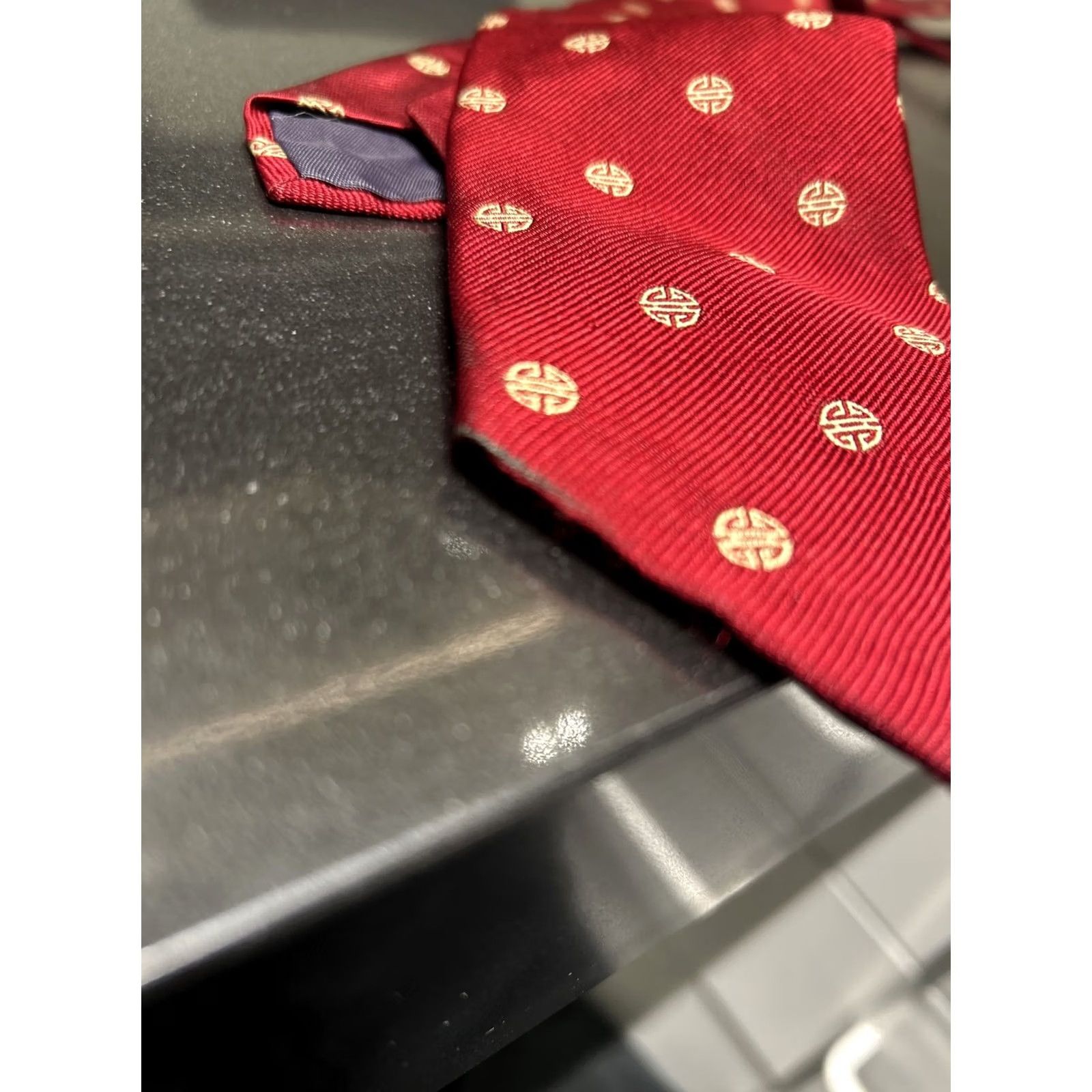 Vintage VINTAGE Gumps Silk Tie Burgundy Men Tie Silk Size ONE SIZE - 4 Thumbnail