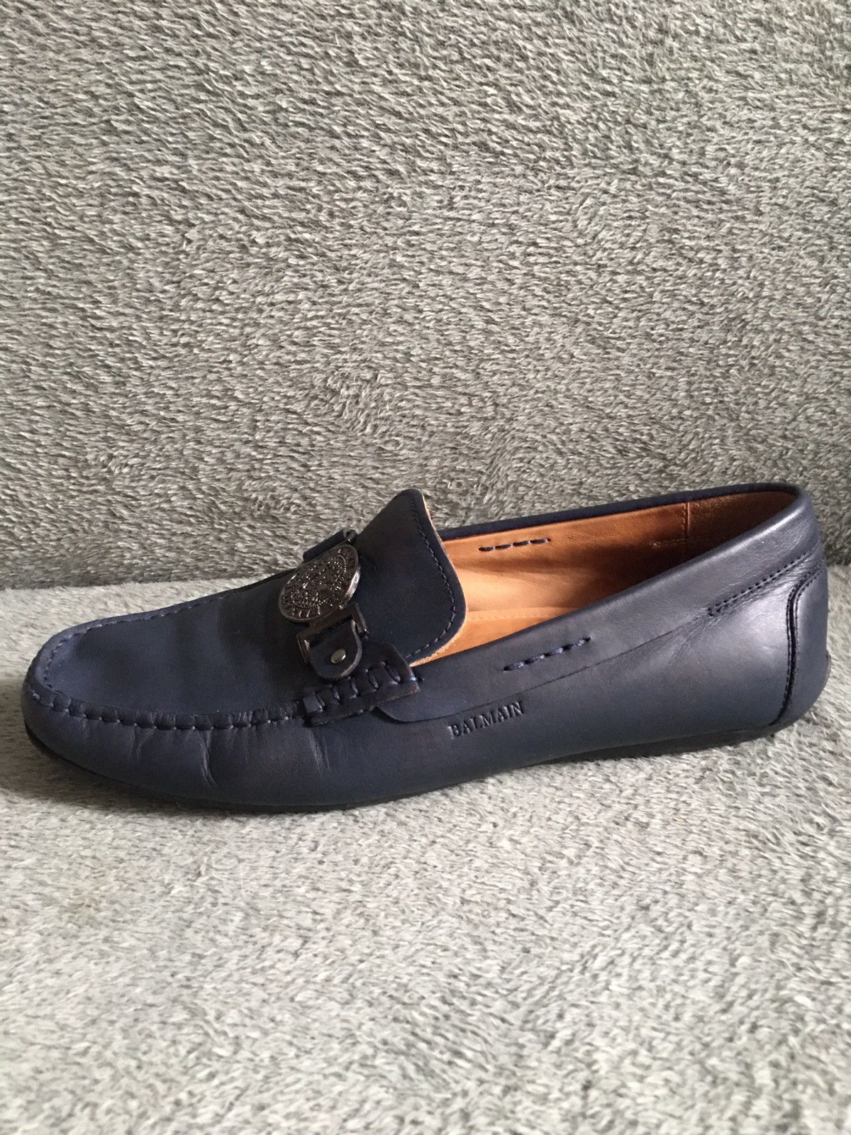 Balmain BALMAIN Leather Loafers Flats Navy Blue EU 42 Size US 9 / EU 42 - 9 Thumbnail