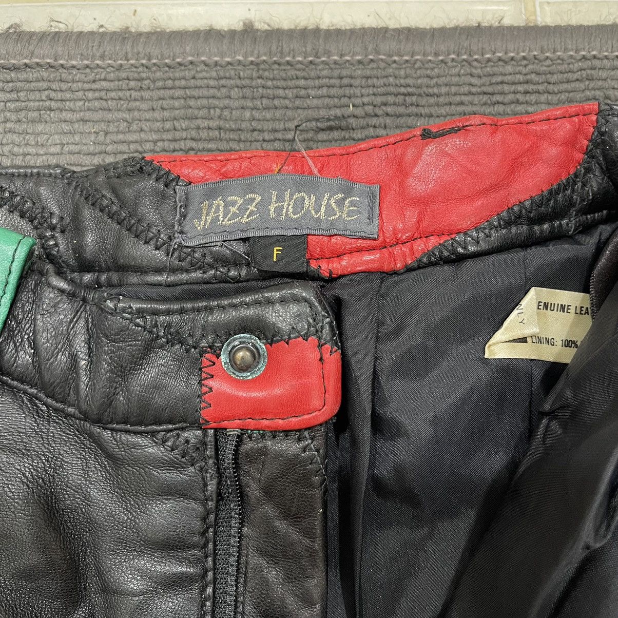 Genuine Leather × Leather × Vintage Rare Genuine Leather Patchwork Short Pants Size 23" - 10 Thumbnail