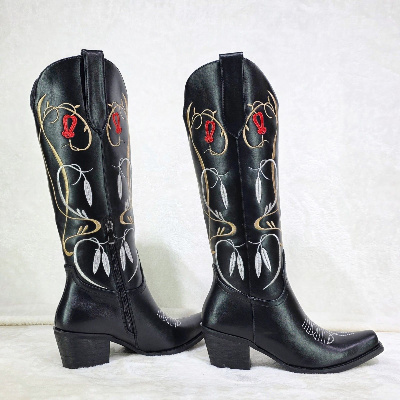 Other Lily Bell Embroidery Country Western Cowgirl Calf Knee Boots Size US 8 / IT 38 - 2 Thumbnail