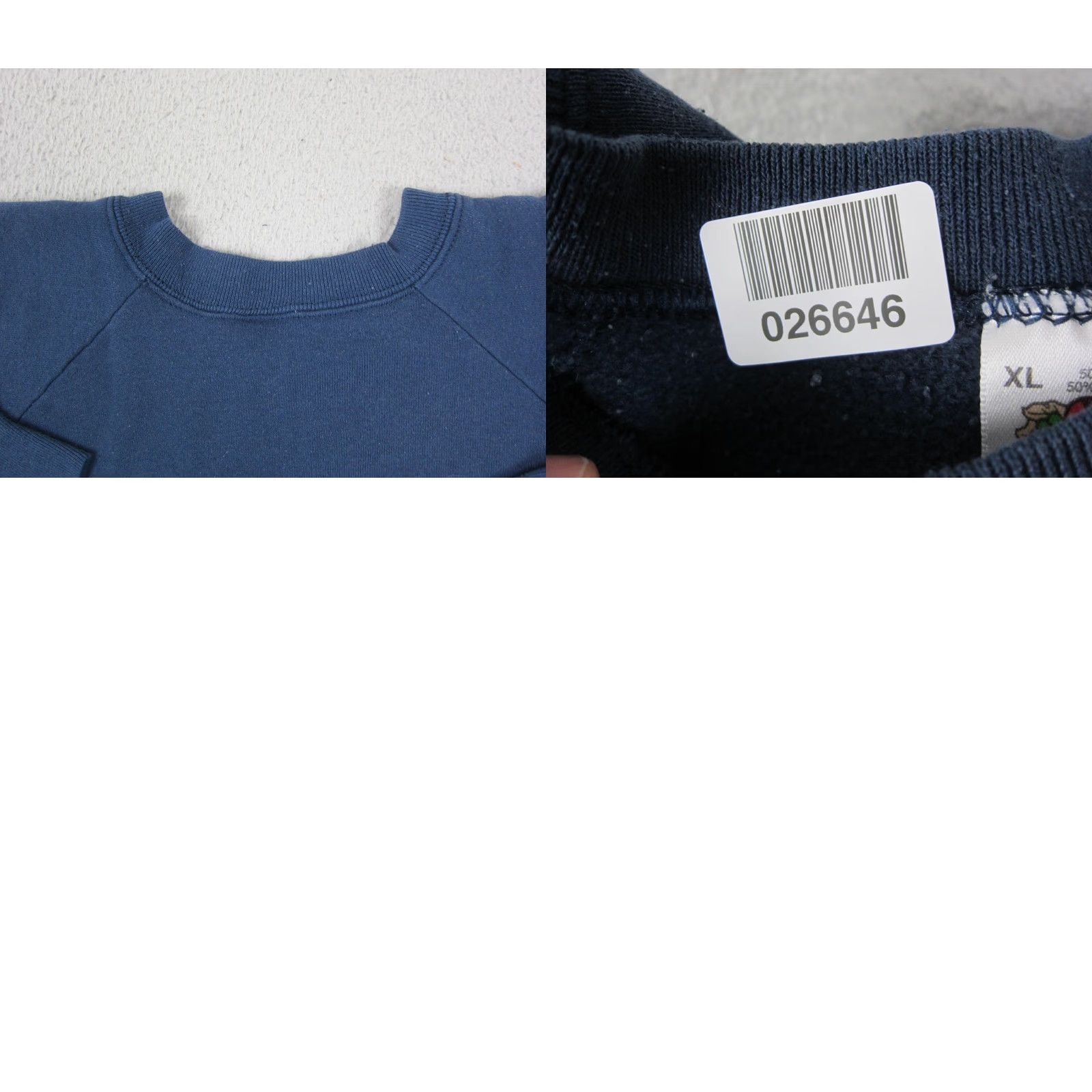 Fruit Of The Loom VINTAGE Fruit of the Loom Sweatshirt Mens XL Blue 80s 90s Cotton Polyester Fleece Crew Neck Pullover All Seasons USA Size US XL / EU 56 / 4 - 8 Thumbnail