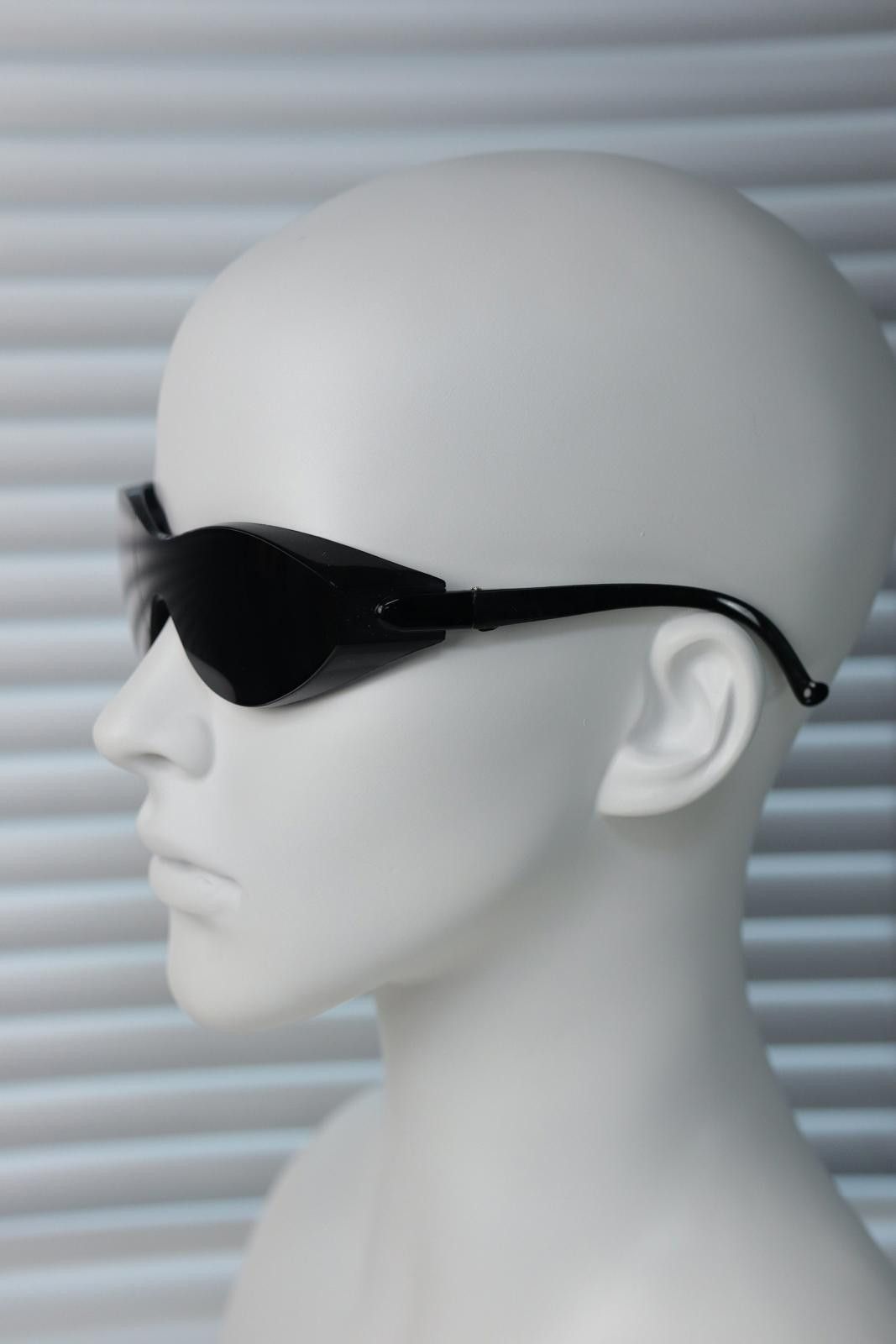 Japanese Brand Y2k Large Wide Safety Glasses Sunglasses Black Unisex OS Size ONE SIZE - 7 Thumbnail