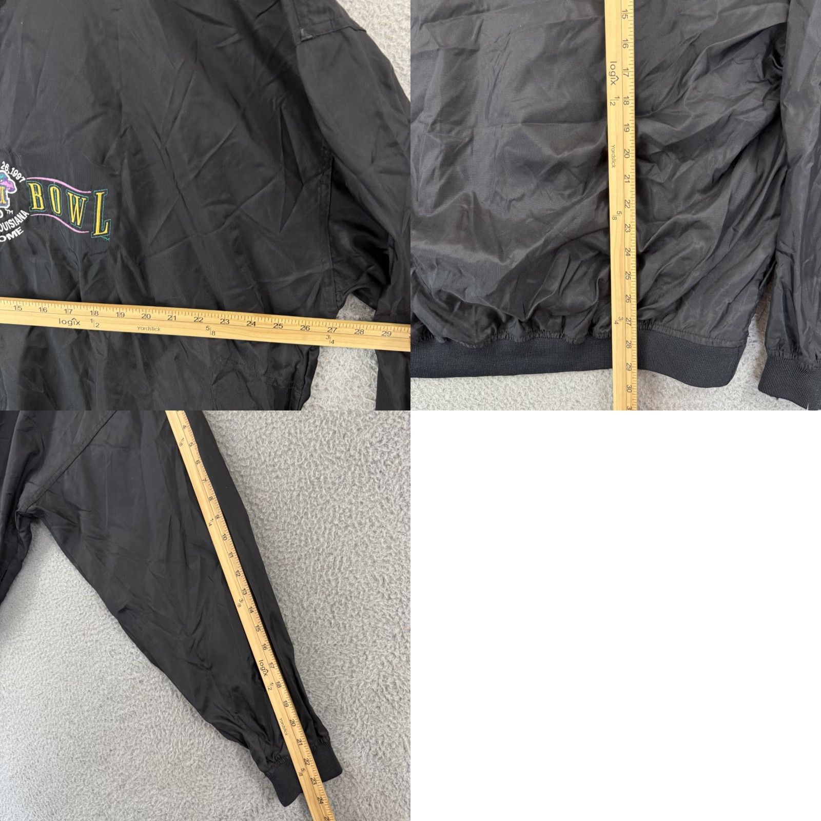 Fruit Of The Loom VINTAGE Windbreaker Mens XL Black 90s NFL Football Super Bowl XXXI Football Nike Shirt Size US XL / EU 56 / 4 - 8 Thumbnail