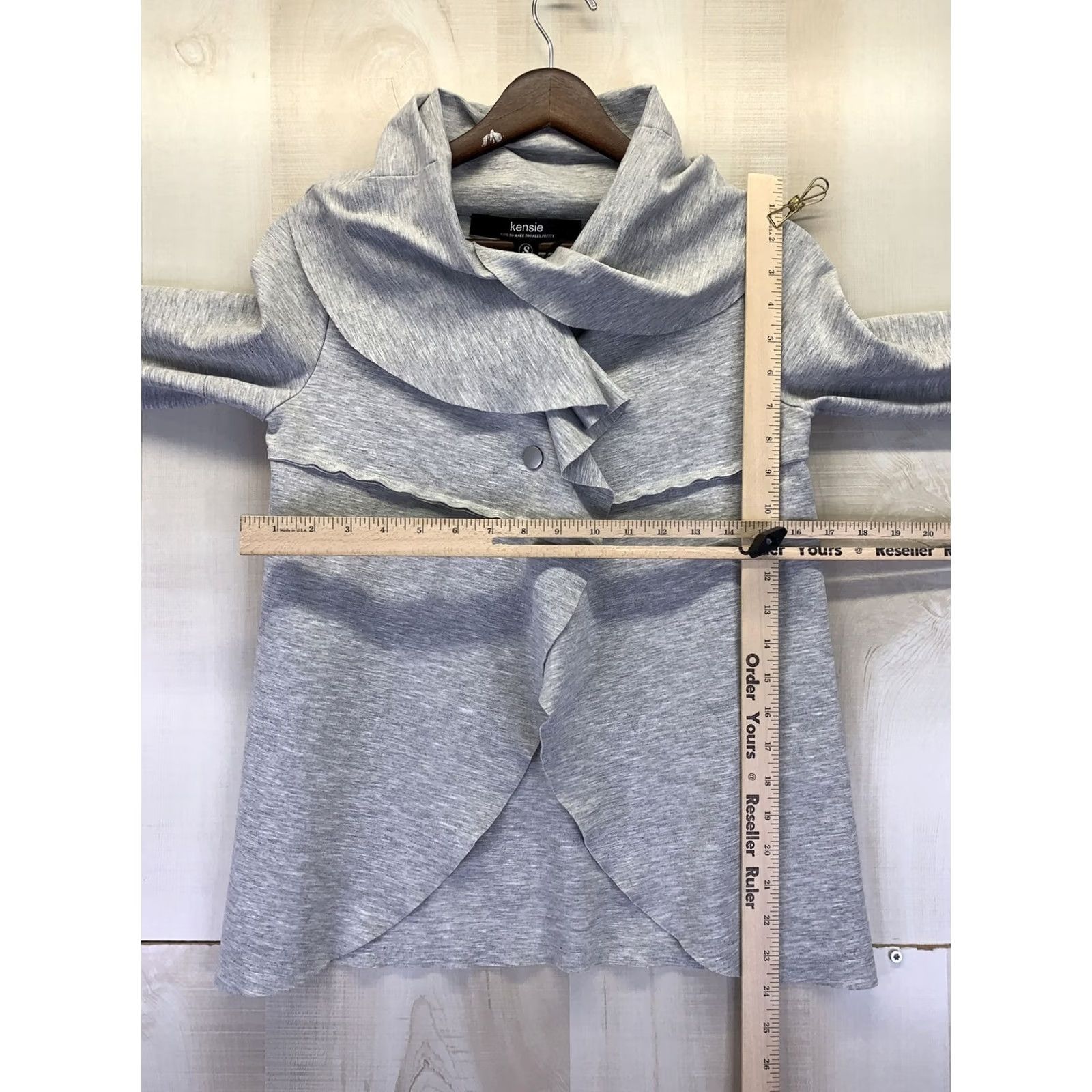 Vintage Kensie Heather Gray Snap Cowl Neck Thin Cardigan Jacket Womens Small-9744 Size S / US 4 / IT 40 - 4 Thumbnail