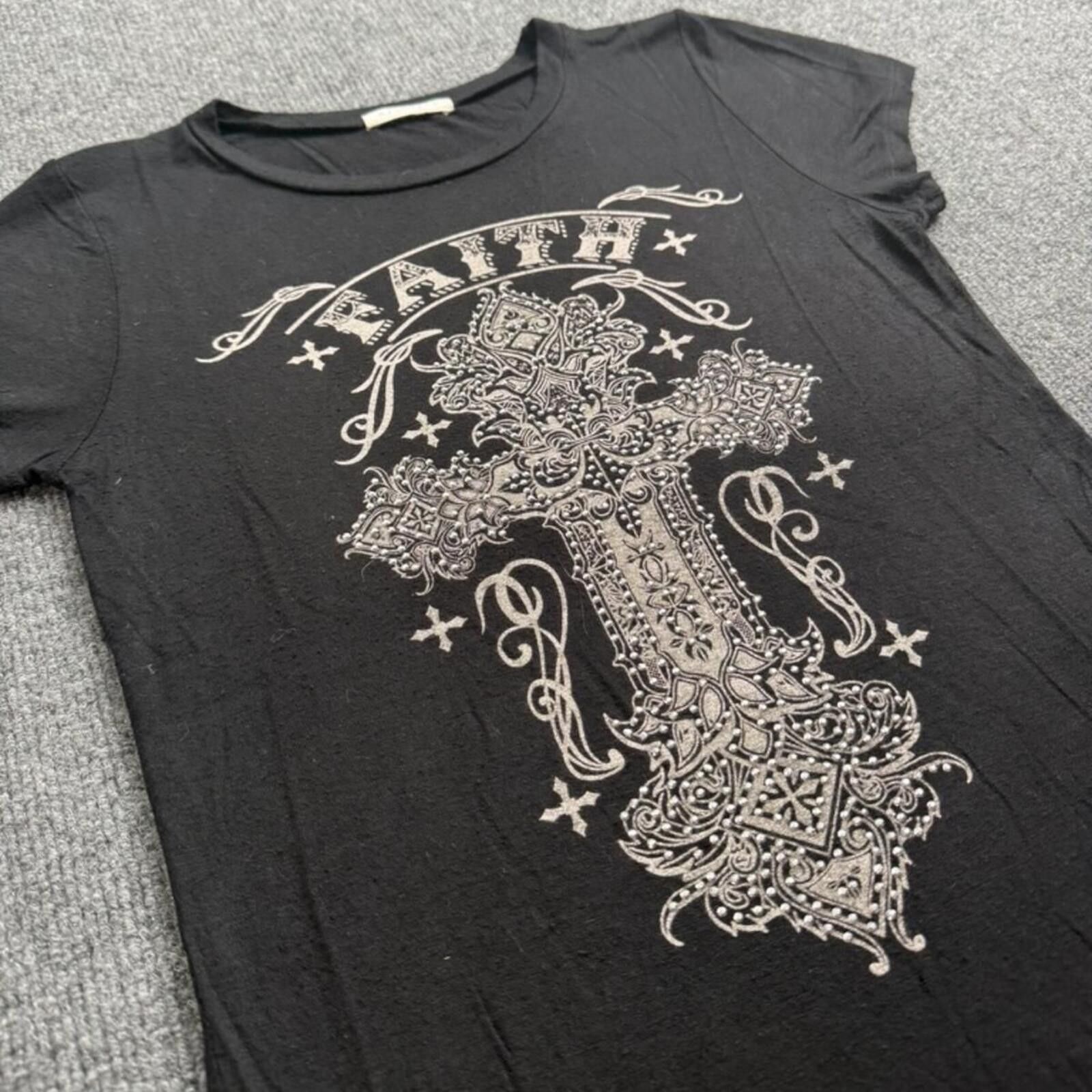 Affliction Y2K Faith Bedazzled Cross Affliction Style Womens Shirt Size M / US 6-8 / IT 42-44 - 1 Thumbnail