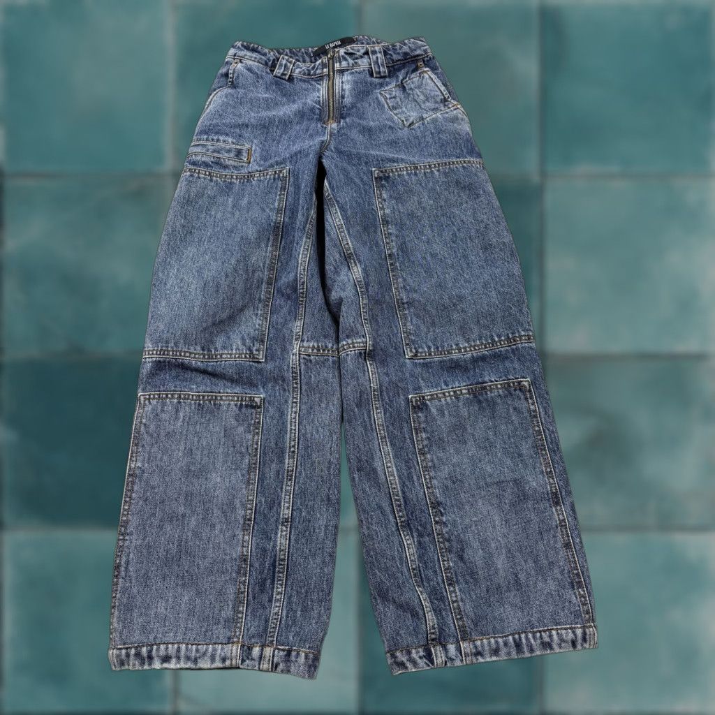 Jacquemus Jacquemus Jeans Mens 28 Blue High Rise Wide-Leg Cargo Denim Le Raphia Baggy 5-Pocket Zipper Size US 28 / EU 44 - 1 Thumbnail