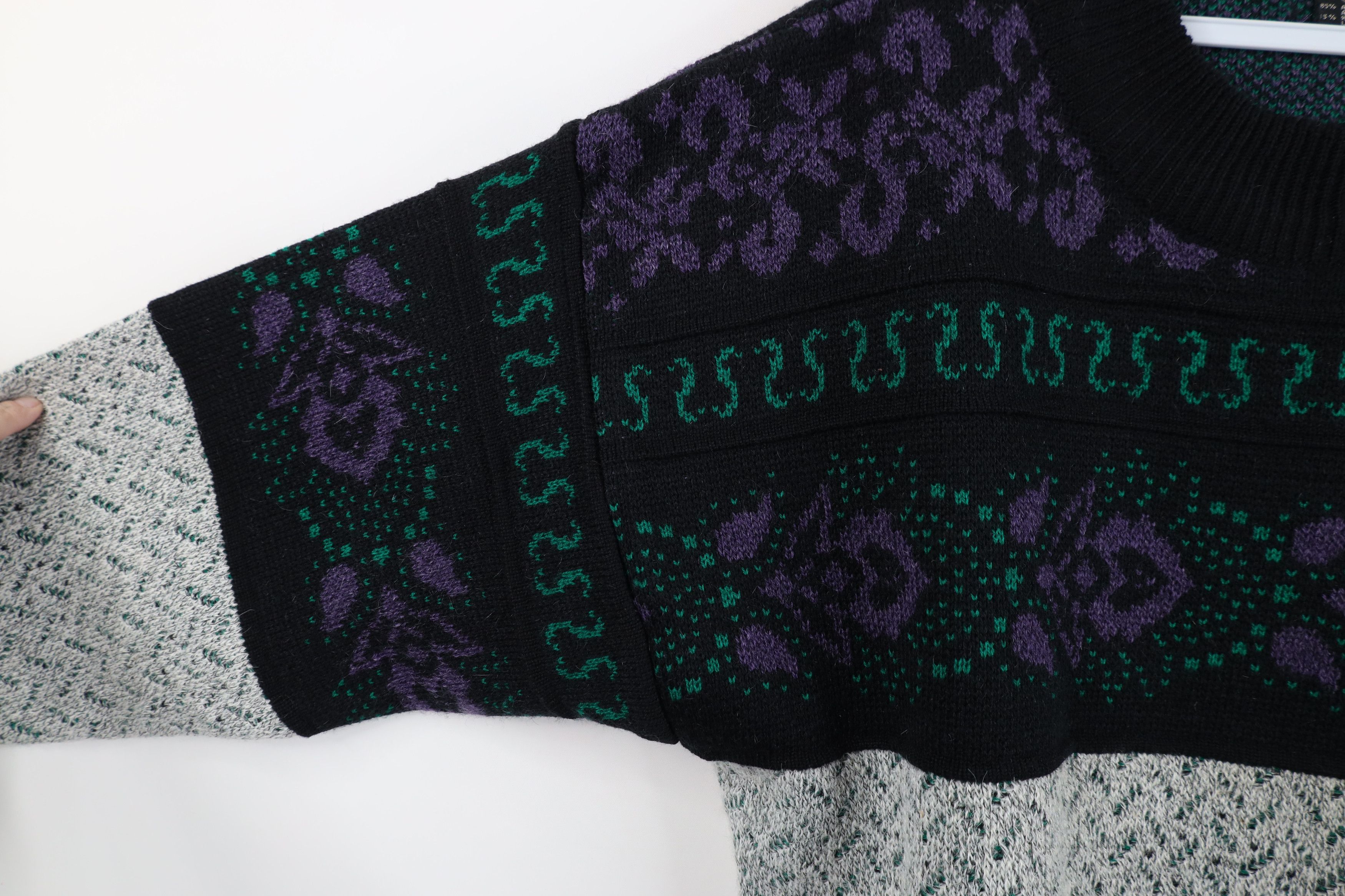 Vintage Vintage 90s Streetwear Wool Bled Knit Paisley Flower Sweater Size M / US 6-8 / IT 42-44 - 7 Thumbnail