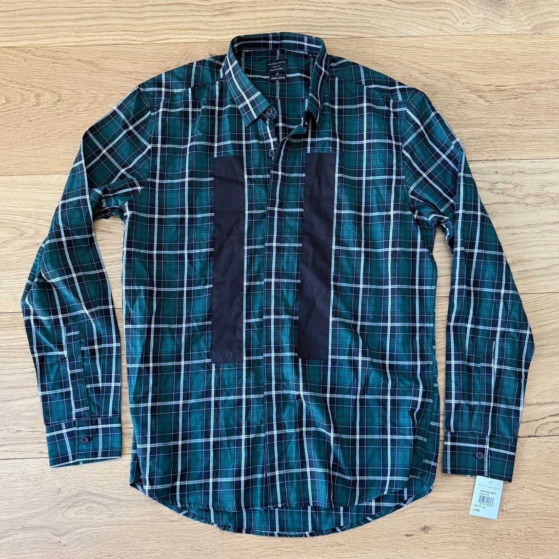 7Diamonds NWT 7 Diamonds Green Plaid Striped Cotton Button Down Shirt Size US L / EU 52-54 / 3 - 8 Thumbnail