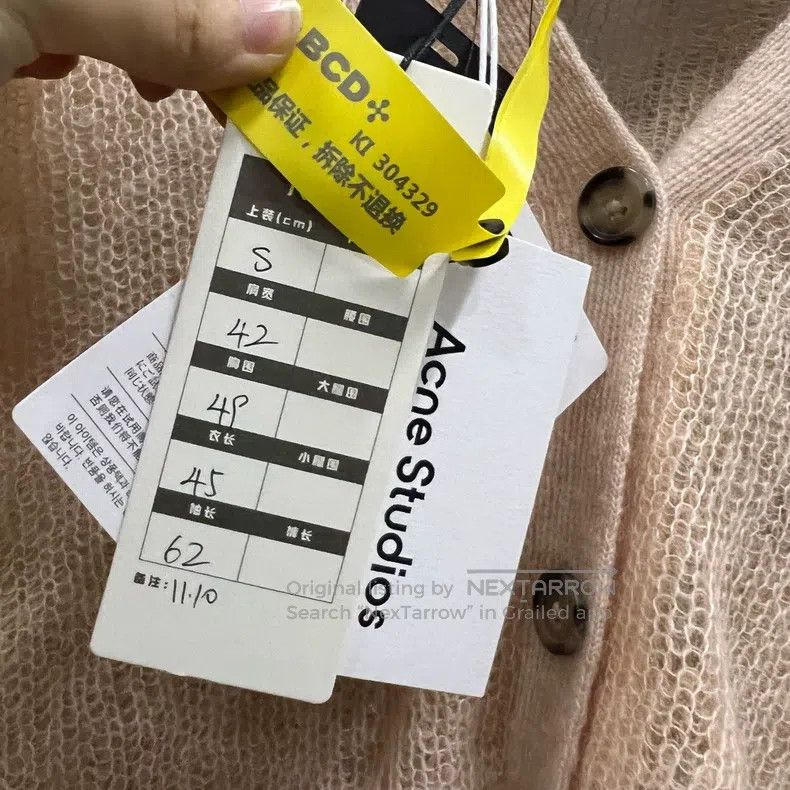 Acne Studios Acne Studios Pastel Pink V-neck Knit Open Cardigan Size S / US 4 / IT 40 - 6 Thumbnail