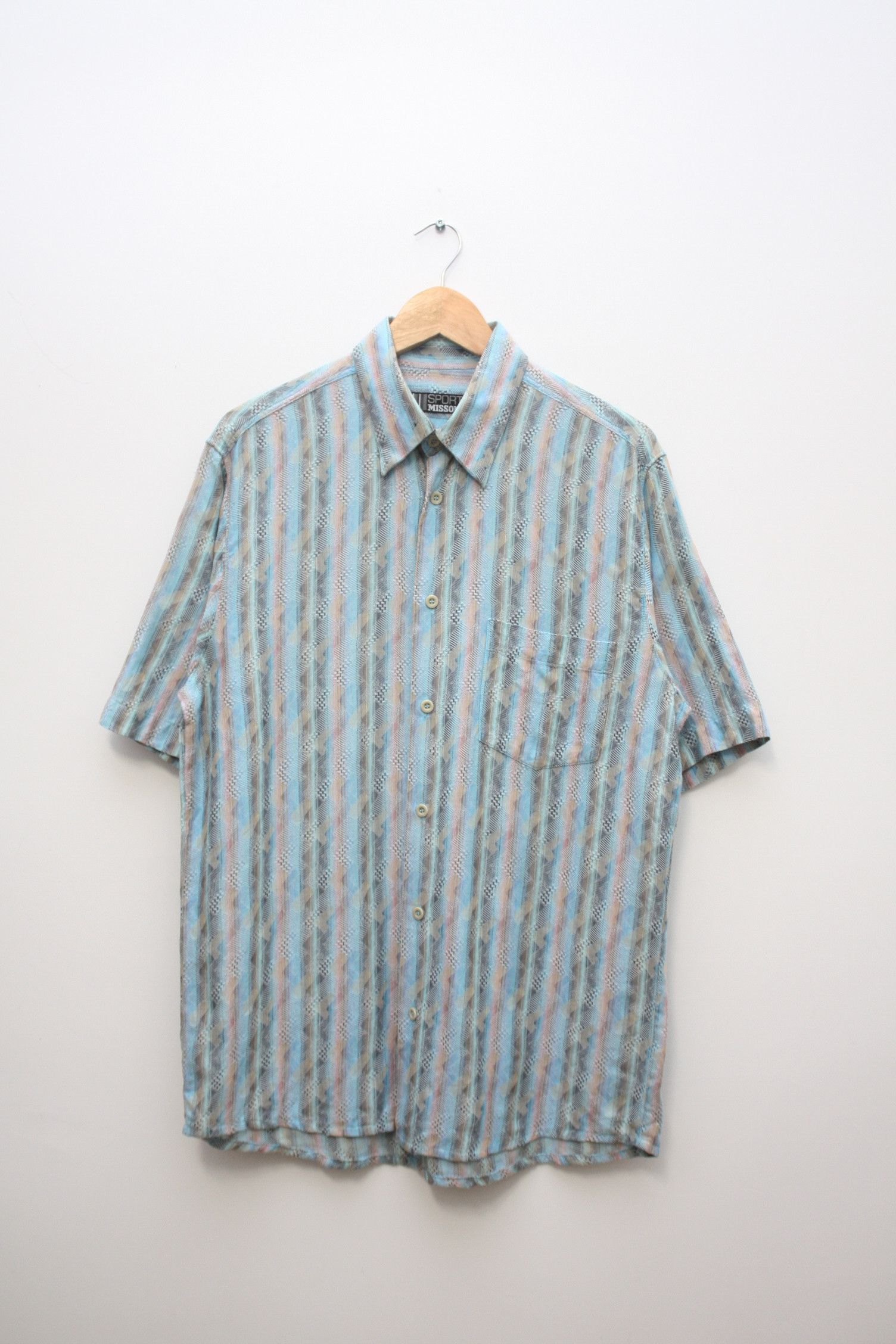 Missoni Missoni Sport Blue Short Sleeve Shirt Men's 50 Size US L / EU 52-54 / 3 - 2 Thumbnail