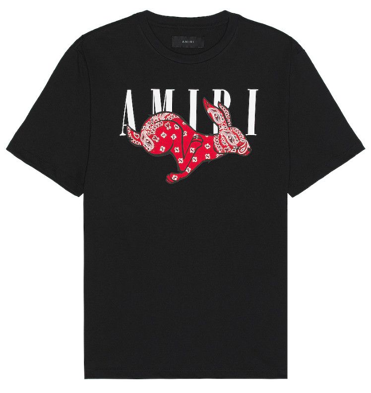 Amiri Amiri Cny Rabbit Core Logo Short Sleeve Tee Shirt Black | Grailed